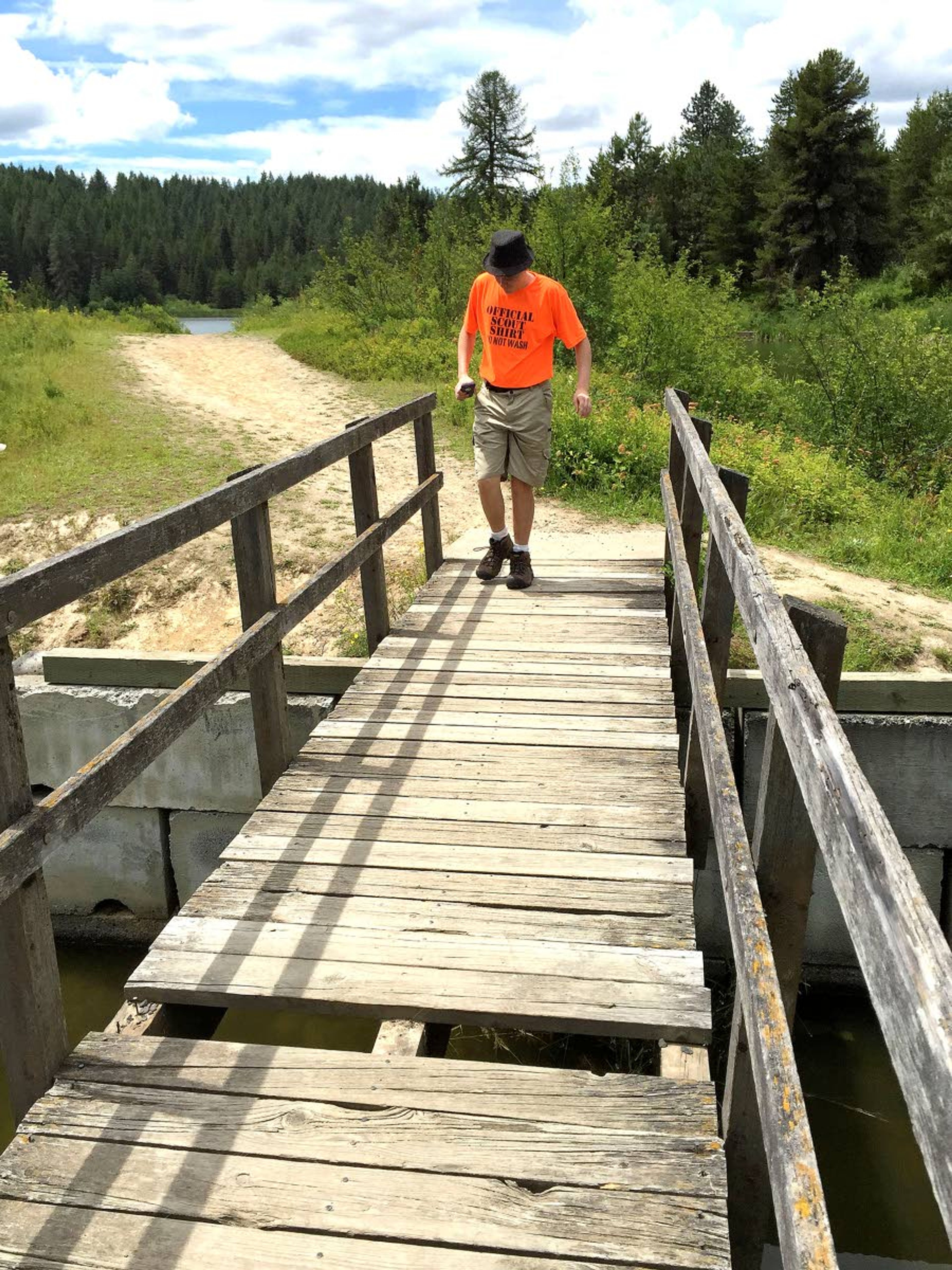 The Spring Valley Reservoir footbridge was in disrepair before it was rebuilt.