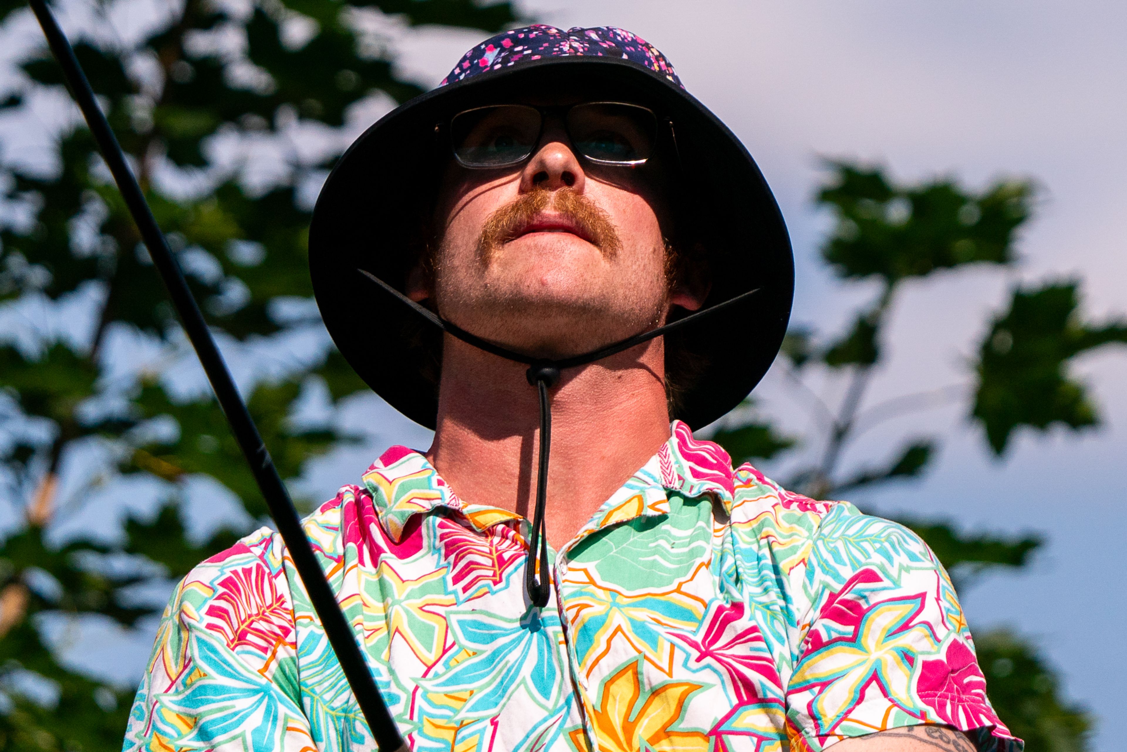 Brock Pederson watches his ball fly through the air during the 74th annual Moscow Elks Sole Survivor golf tournament on Tuesday.