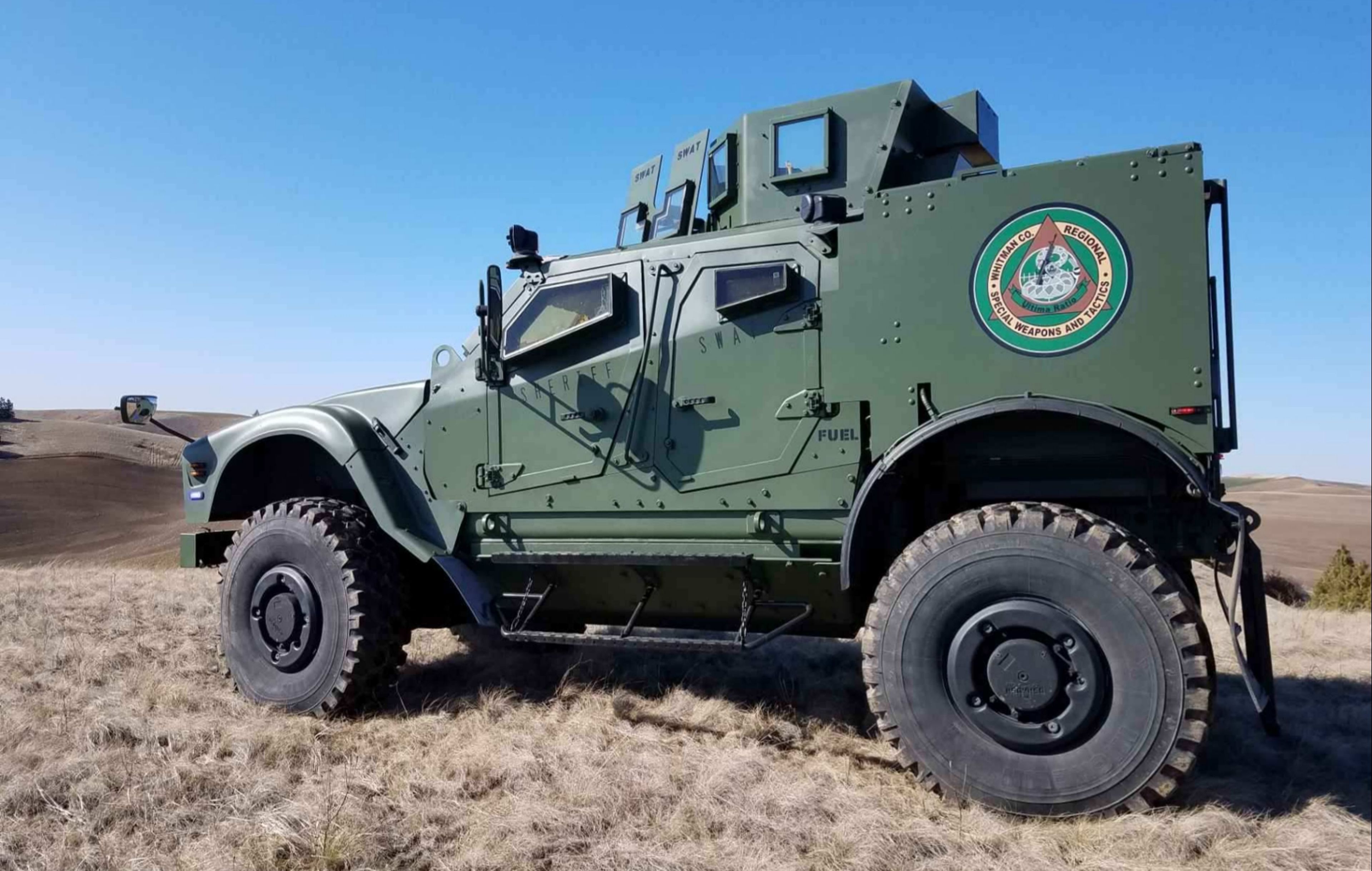 The Whitman County Sheriff's Office announced Tuesday it has officially introduced a new armored tactical vehicle to its arsenal. The 2010 MRAP (Mine-Resistant Ambush Protected) vehicle is intended to help the Whitman County SWAT team respond to high risk situations.