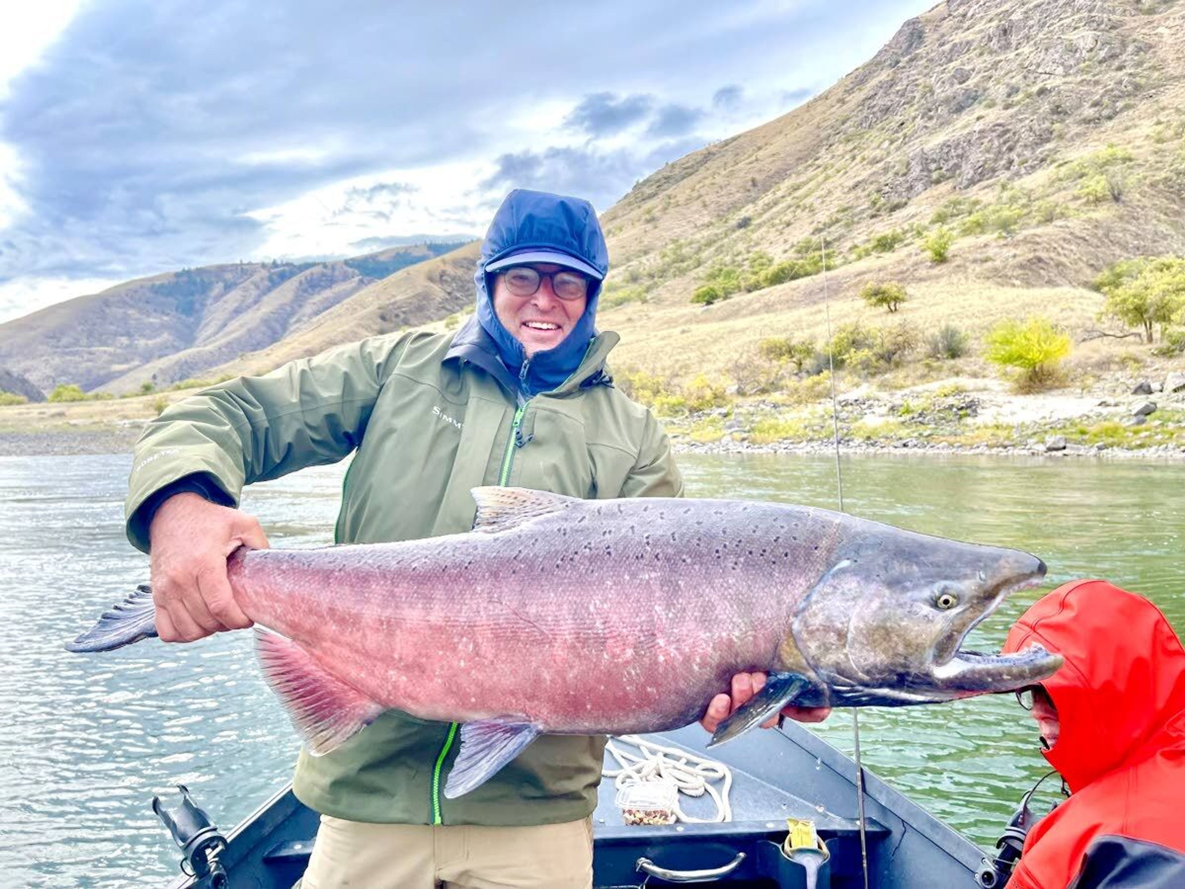 George Newberry, of Boise, holds a 40-inch chinook he caught on the Lower Salmon River.