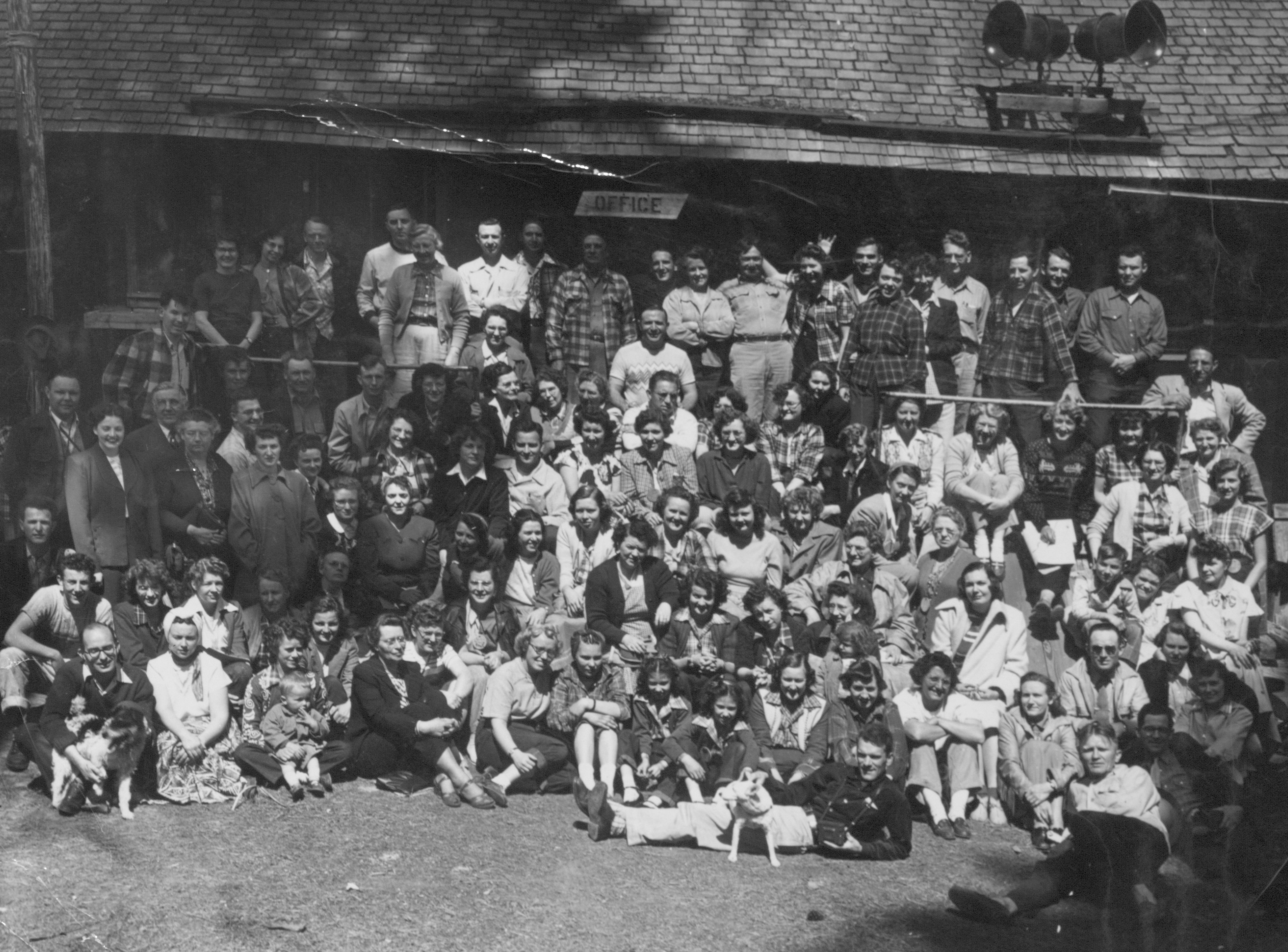 A group photo of one early Chatcolab, held in facilities constructed by the CCC at Heyburn State Park.