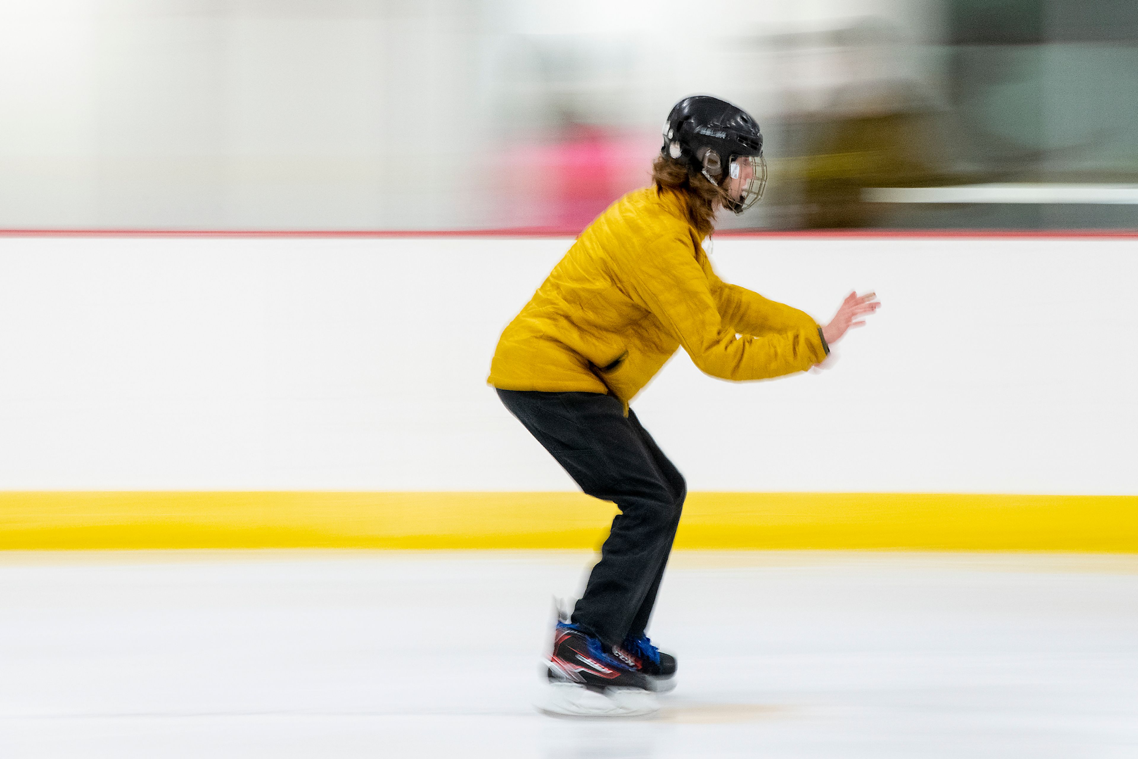 Zack Spencer skates during the opening night of the new Palouse Ice Rink in Moscow on Monday.