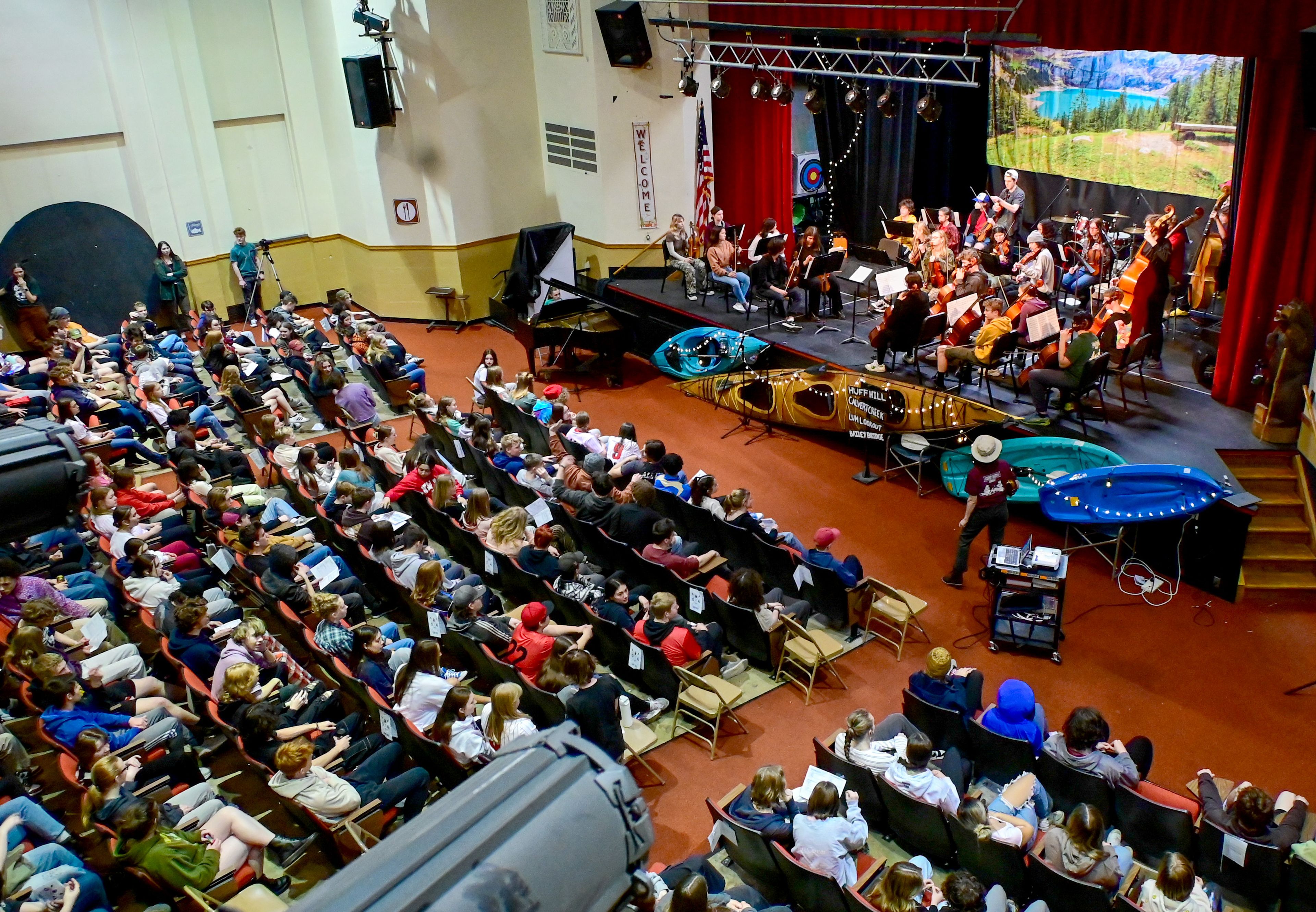 Students fill the auditorium at Moscow High School for Arts Fest performances on Wednesday.