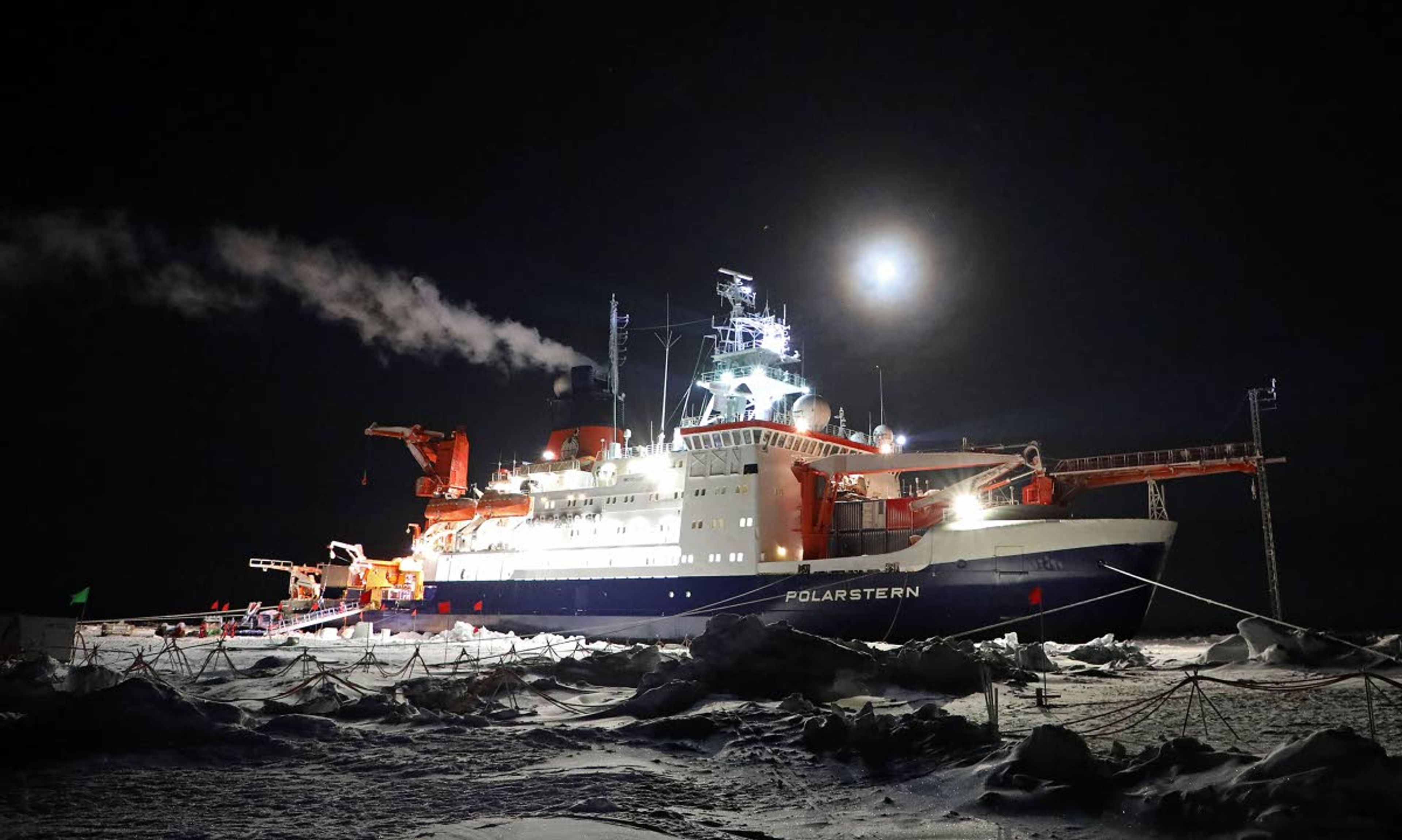 The Polarstern icebreaker is frozen into the sea ice. Shupe and other scientists climbed aboard the Polarstern, a German icebreaker ship, in September in Norway and set sail.