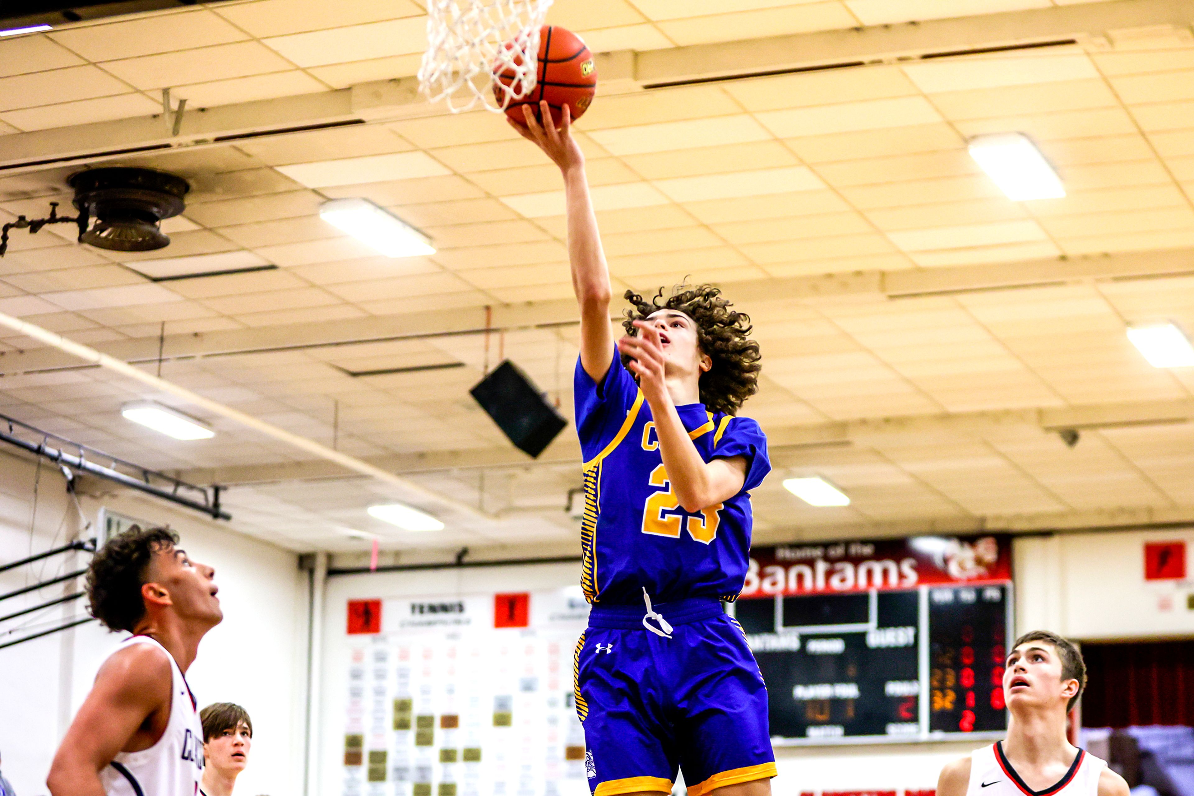 Colfax Adrik Jenkin shoots the ball against Clarkston in a quarter of a nonleague game Thursday at Clarkston.