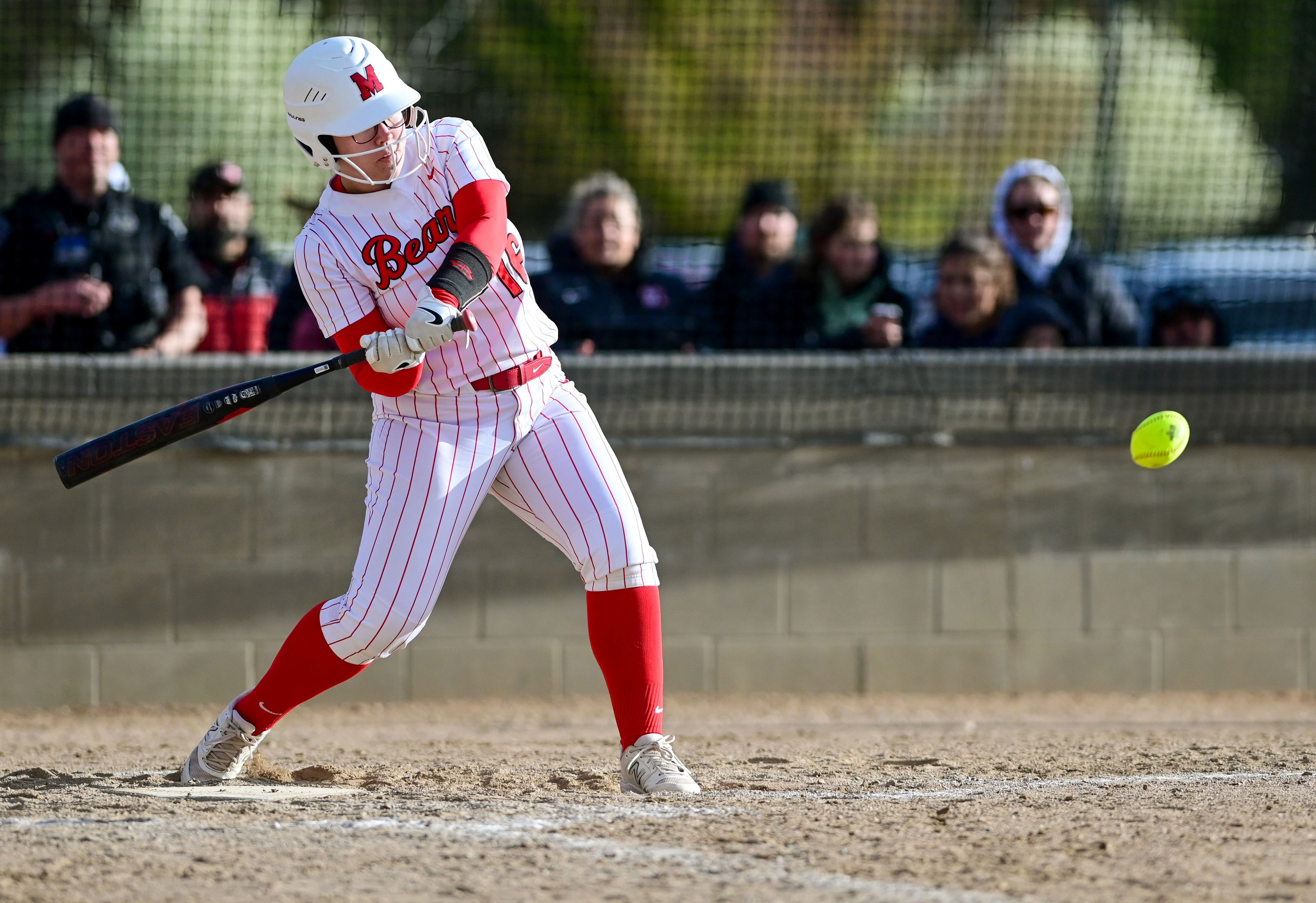 Moscow’s Reagan Hurley (16) swings at a pitch from Lakeland during Tuesday's game in Moscow.