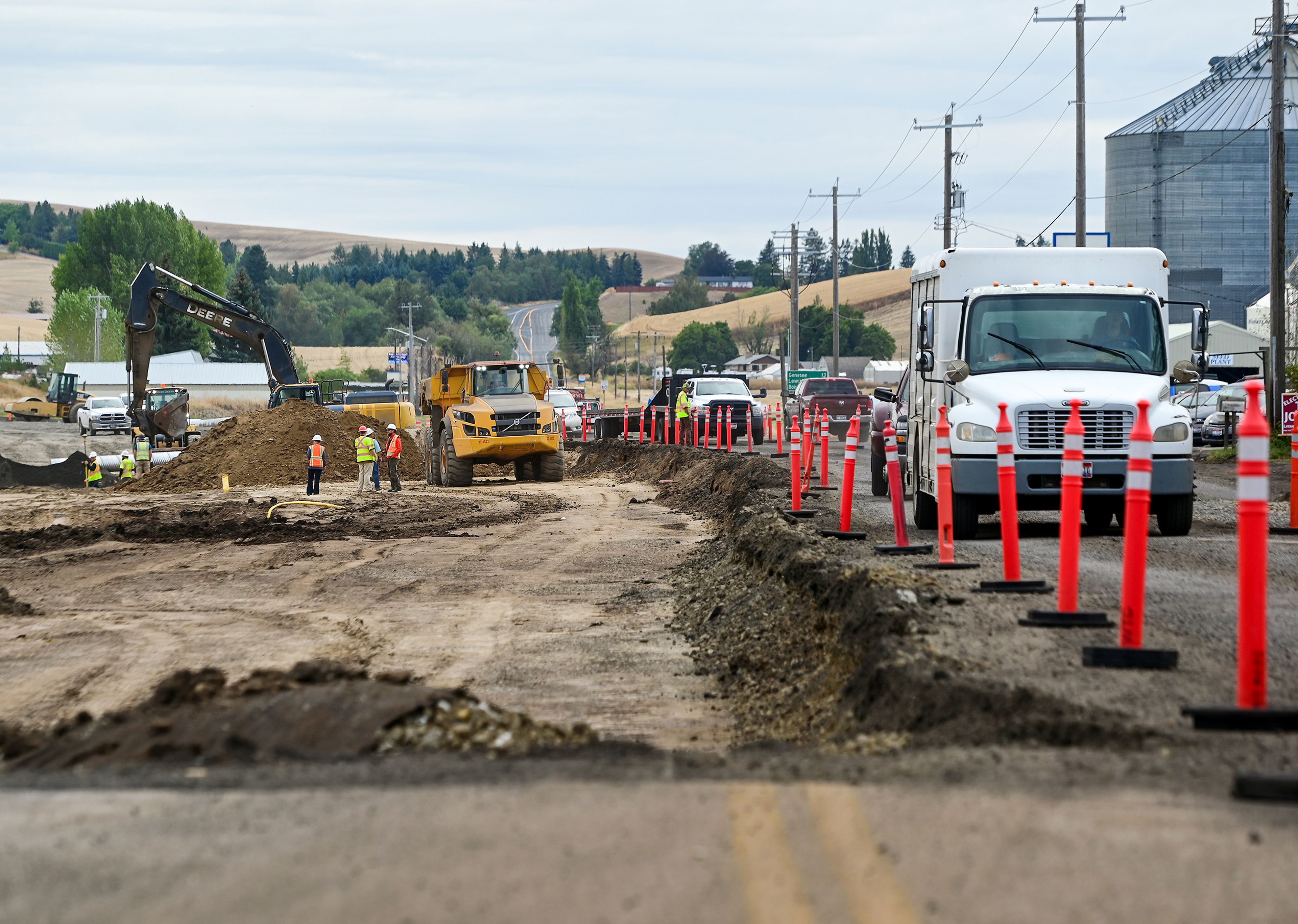 Construction continues along U.S. Highway 95 south of Moscow Tuesday.