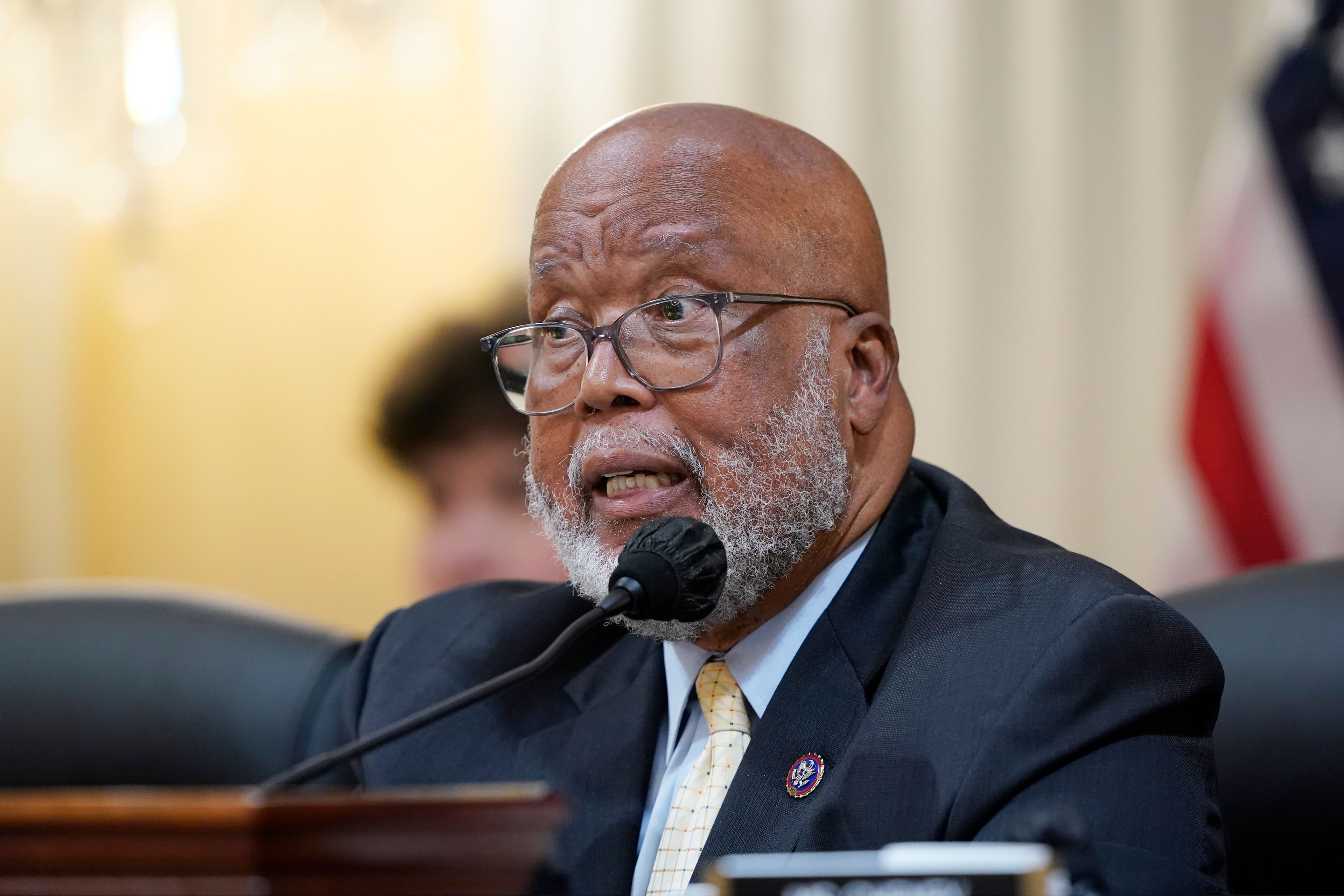 Committee chairman Rep. Bennie Thompson, D-Miss., gives opening remarks as the House select committee investigating the Jan. 6 attack on the U.S. Capitol holds its first public hearing to reveal the findings of a year-long investigation, at the Capitol in Washington, Thursday, June 9, 2022. (AP Photo/J. Scott Applewhite)