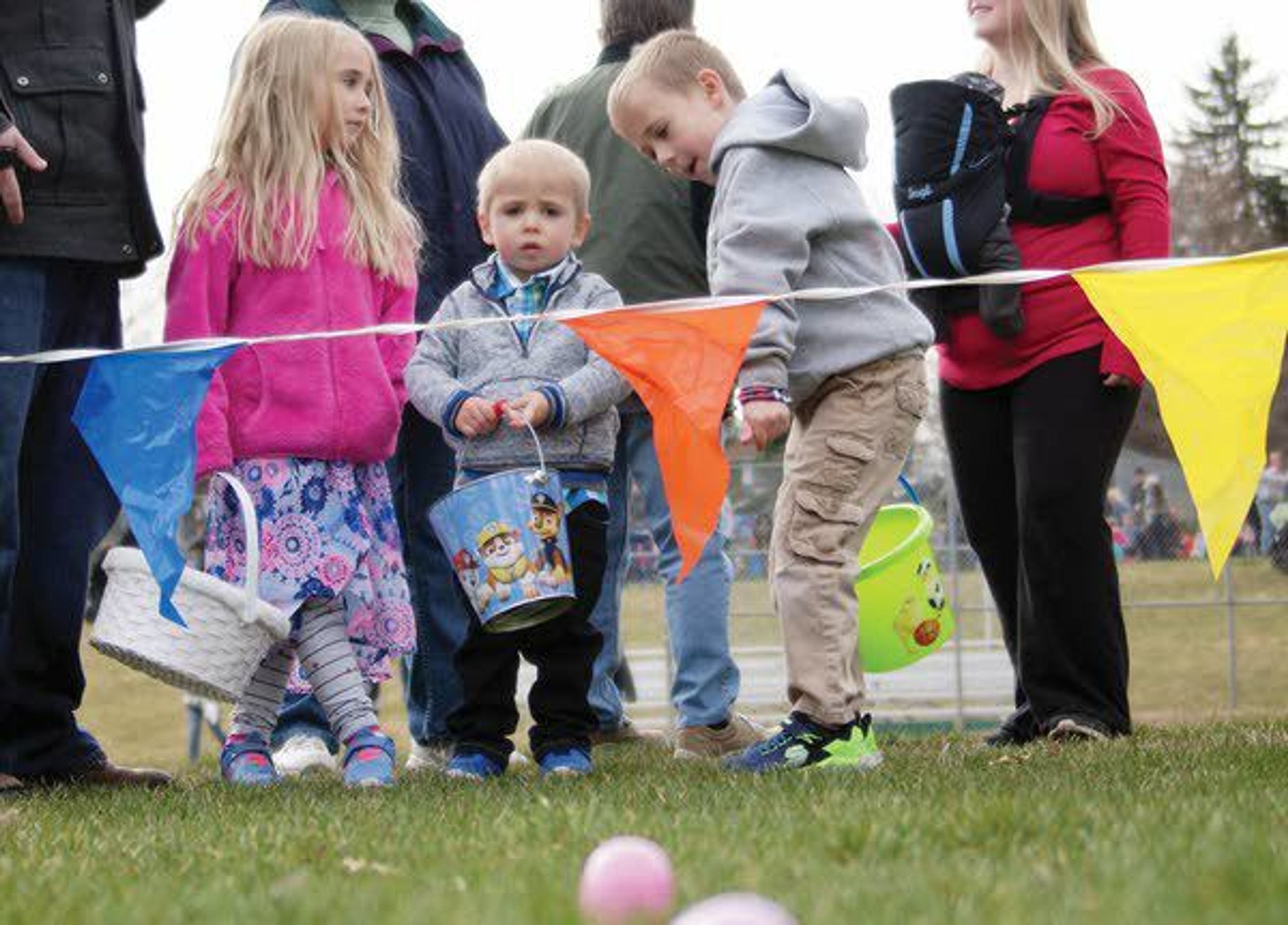 Children scramble for Easter eggs