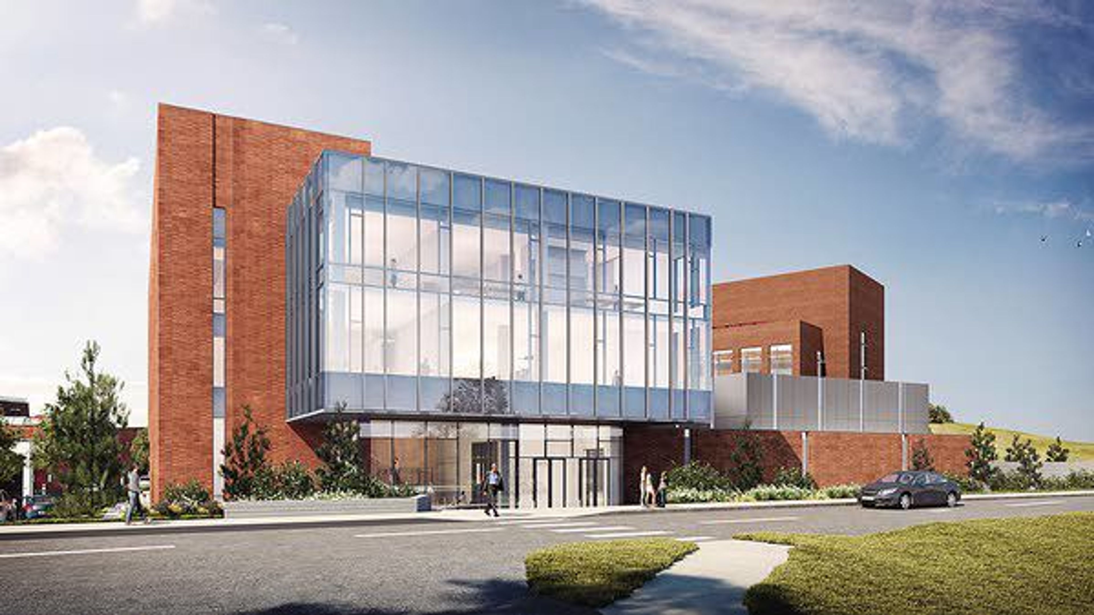 An architect’s redering shows the south side of the Washington Animal Disease Diagnostic Lab that will be built at Washington State University in Pullman.