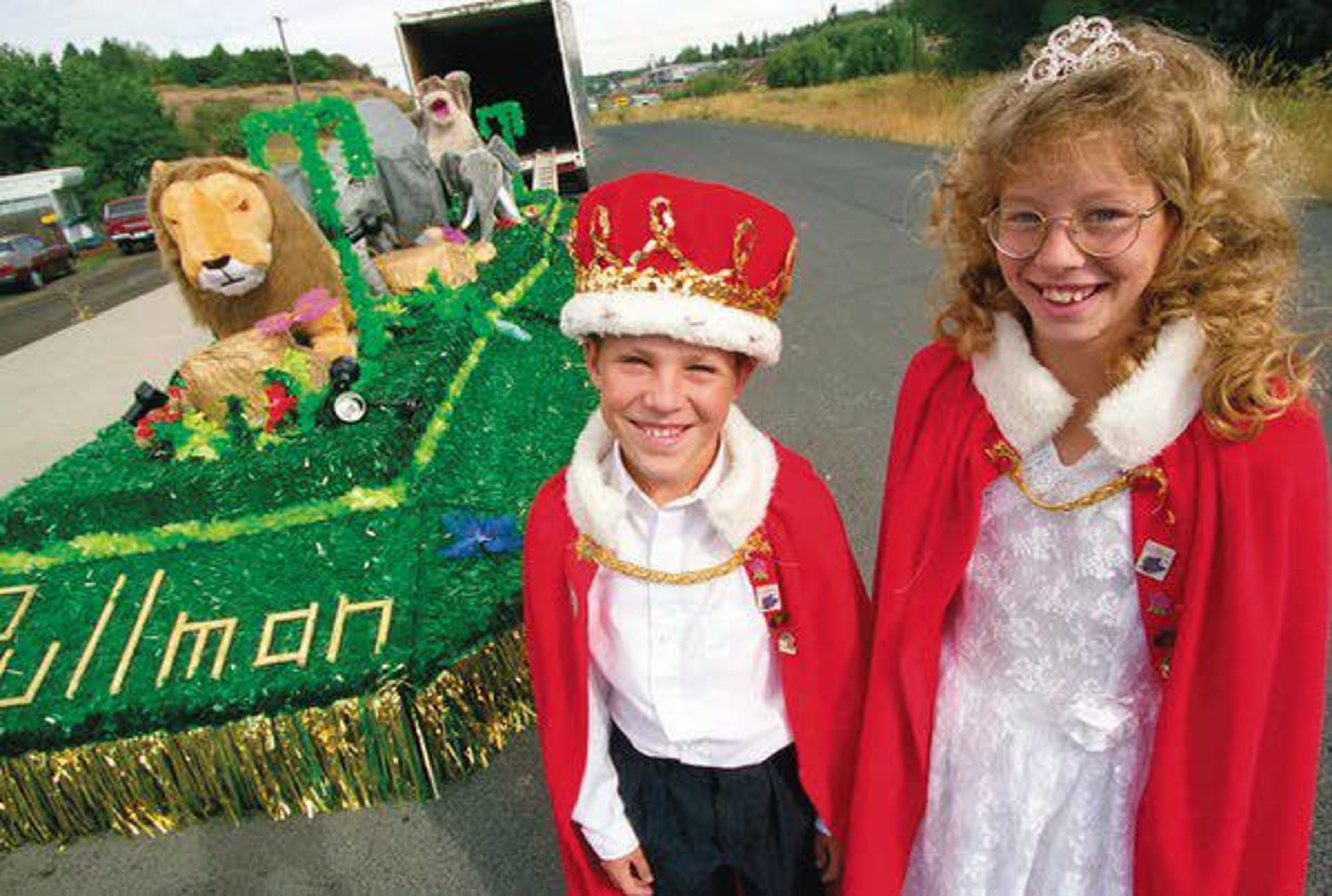 Children get ready to ride on a float in the National Lentil Festival parade in Pullman in 1994.