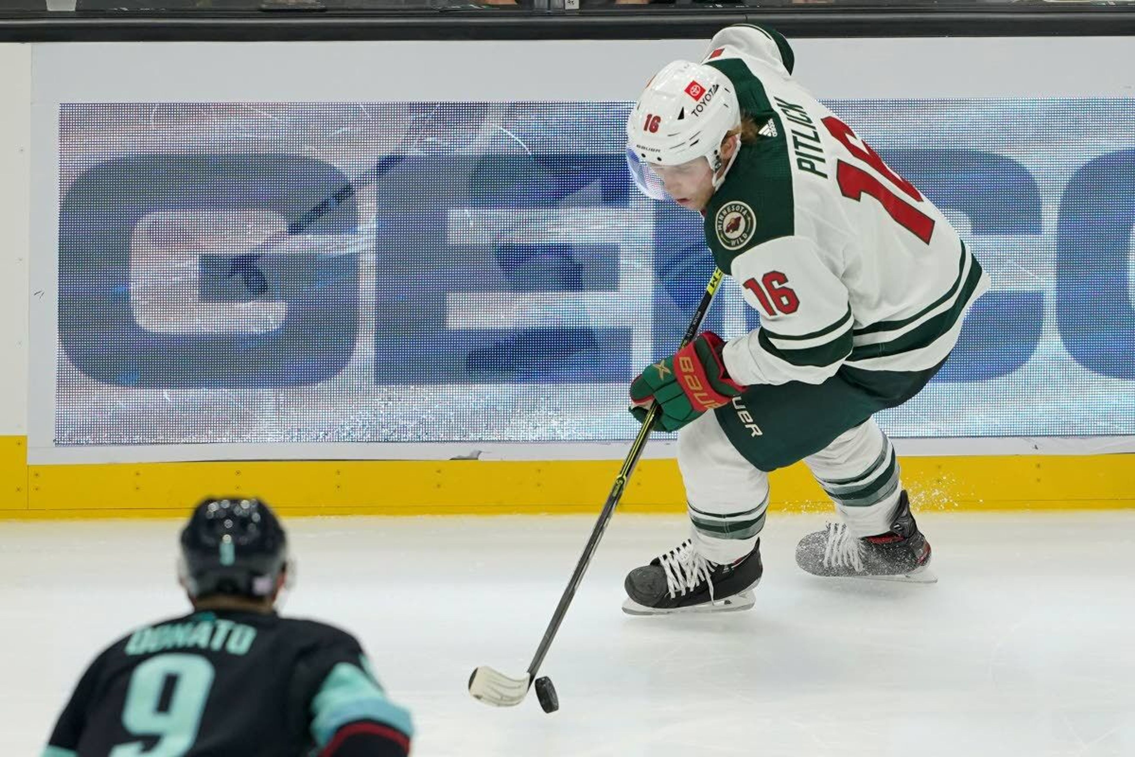 Pitlick scores 1st 3 NHL goals as Wild beat Kraken