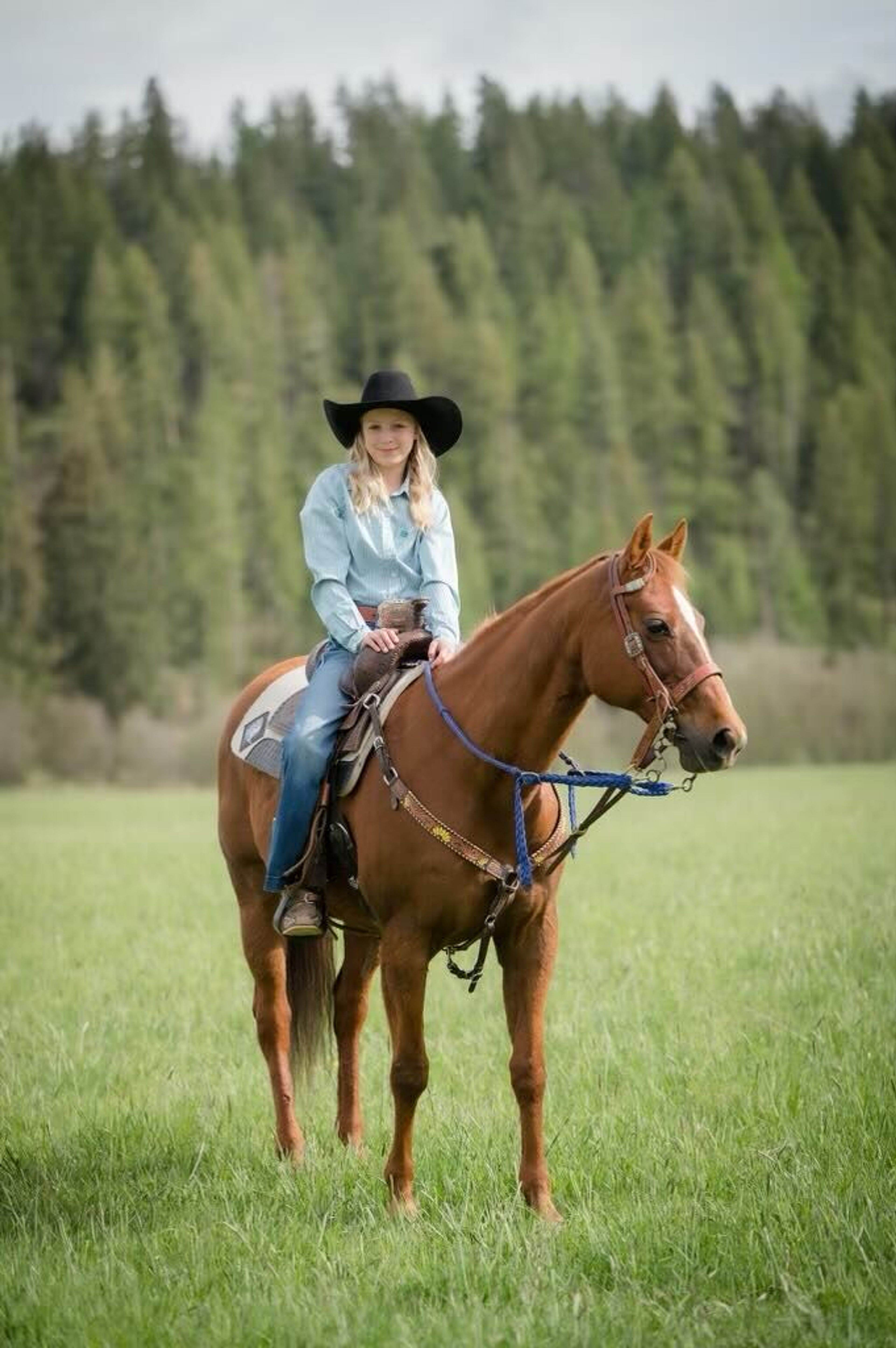 Kaney Hansen sits atop her horse Jesse. Hansen and Jesse will be competing June 18-24 at the National Junior High Finals Rodeo in Perry, Ga., in the pole bending event.