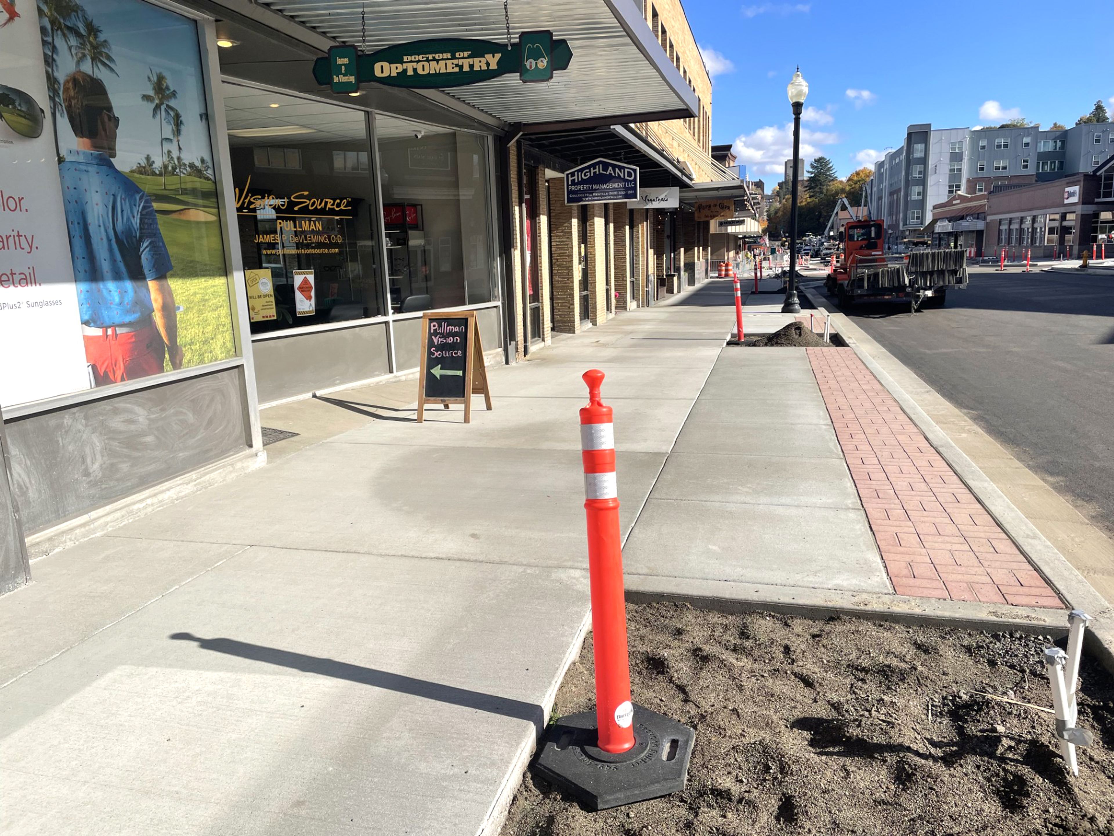 Expanded sidewalks along Main Street in Pullman are being worked on now as part of the city's Project Downtown.