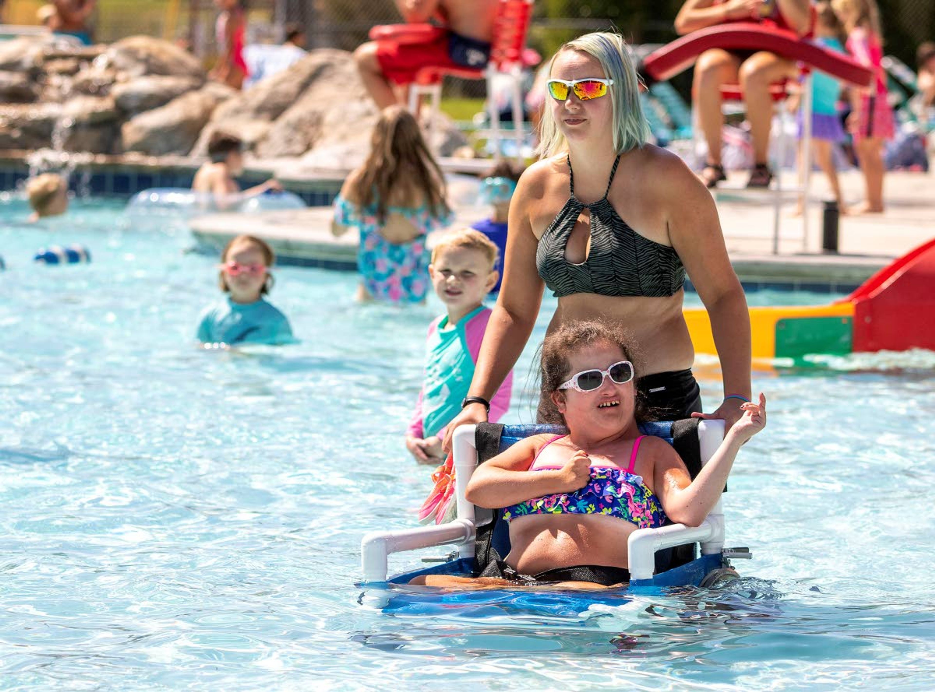 Moscow’s Stepping Stones donates about $45,000 in grants each year to benefit those on the Palouse with disabling conditions. It chipped in $2,200 to help fund three aquatic wheelchairs that debuted this year at the Hamilton-Lowe Aquatics Center in Moscow.