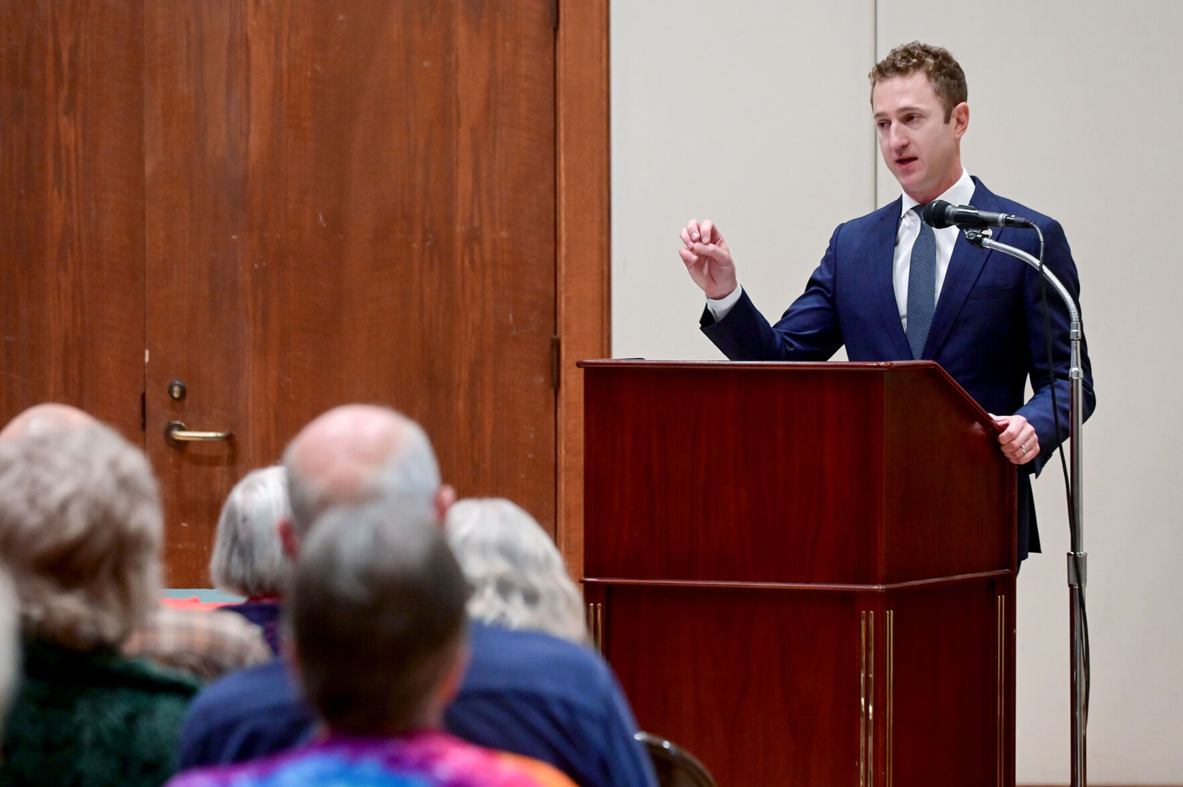 U.S. Attorney Josh Hurwit welcomes those gathered for the United Against Hate summit Monday at the 1912 Center in Moscow.