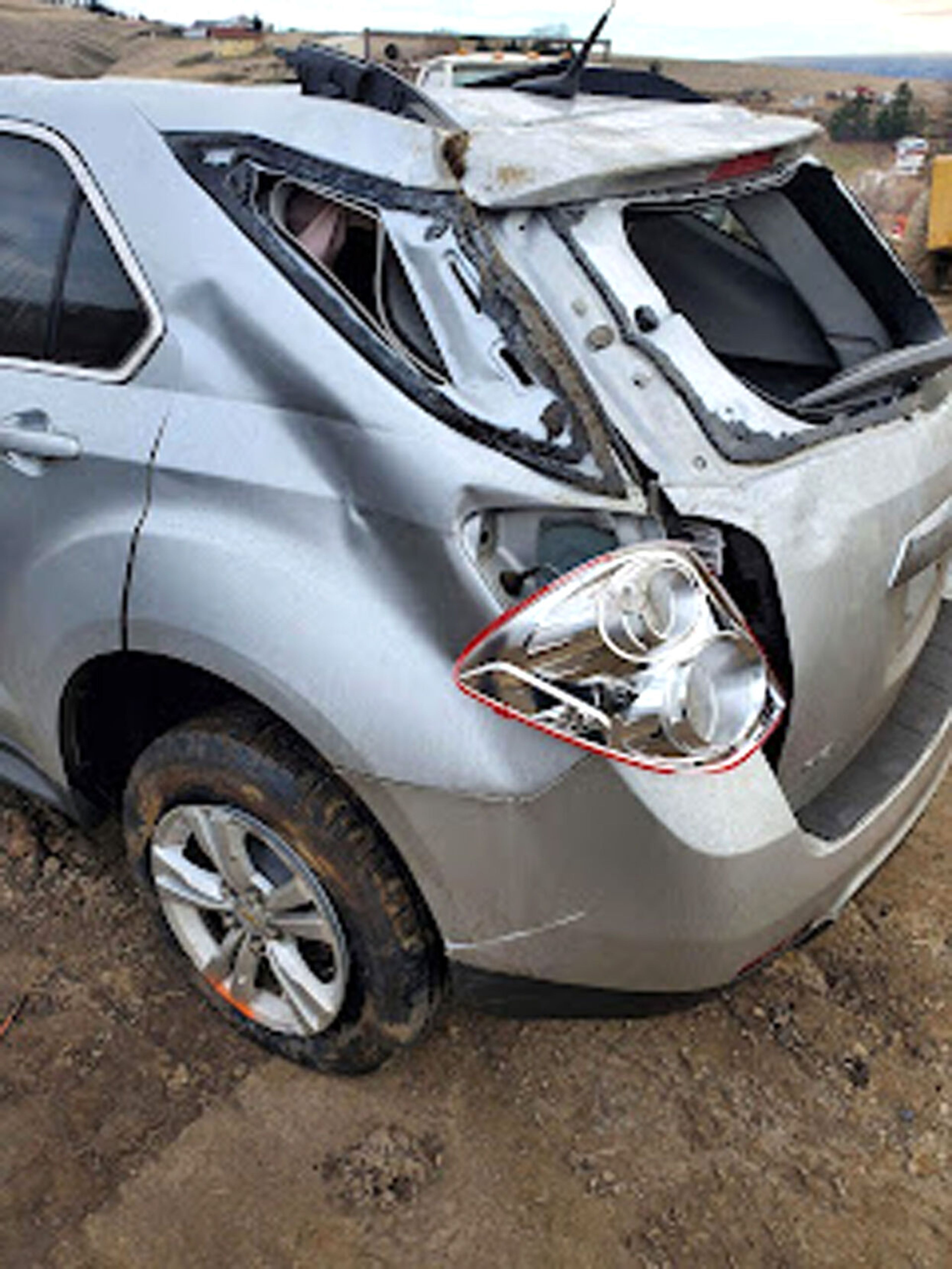 Trevan Pixley's 2012 Chevrolet Equinox ended up in worse shape than he did after a wreck on the Lewiston Hill.