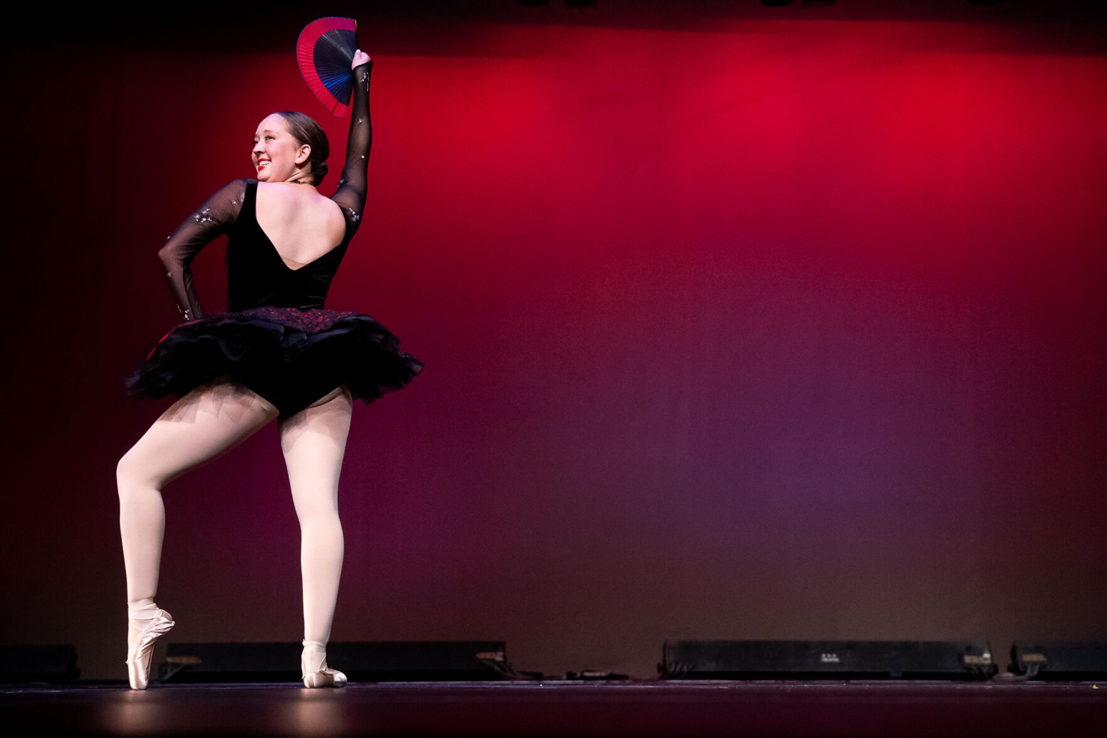 Kaylie Beasley, of Spokane, finishes her ballet routine during the Washington Distinguished Young Woman competition on Saturday at Daggy Hall in Pullman.