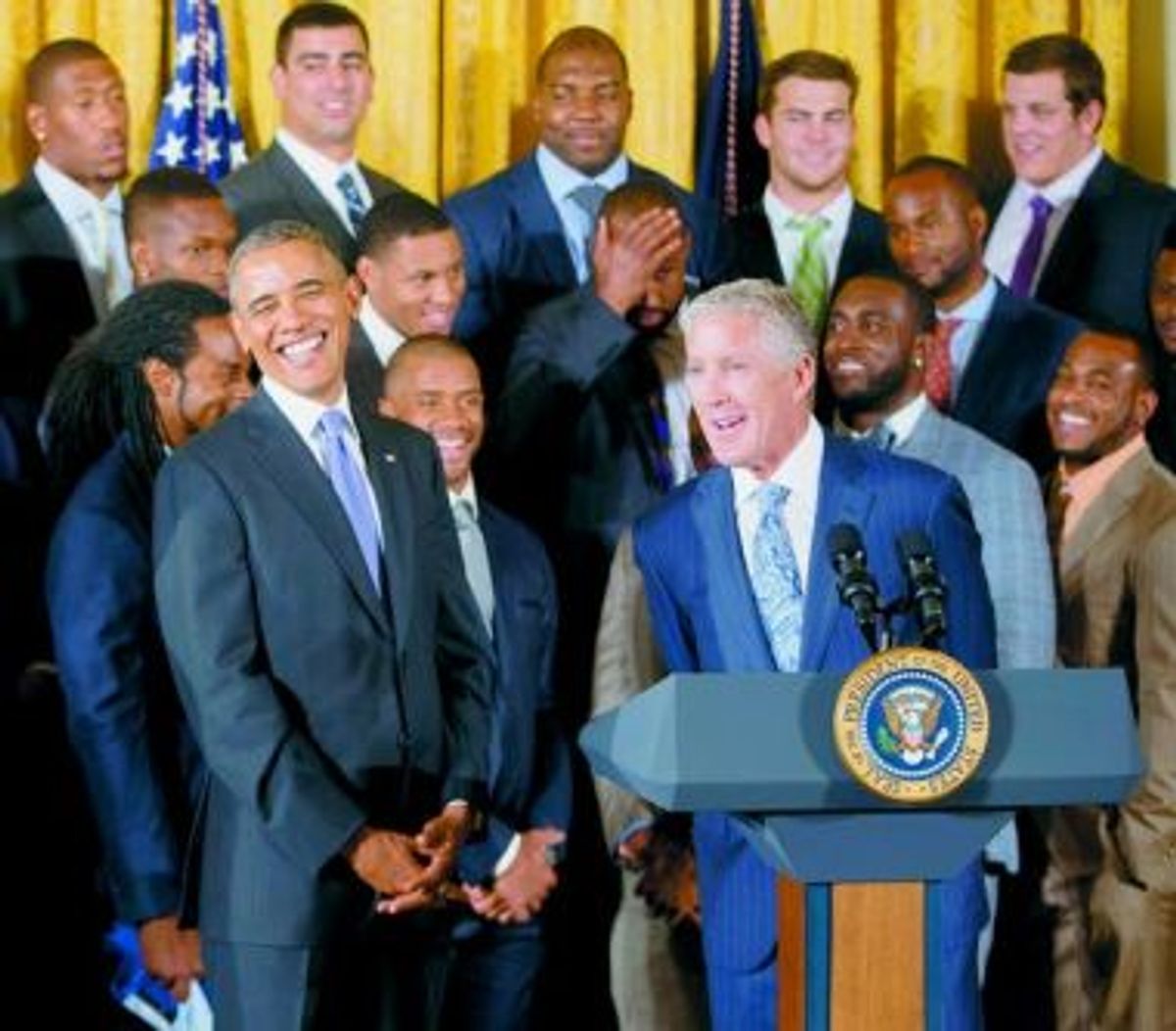 Super Bowl champion Seahawks visit Obama, White House
