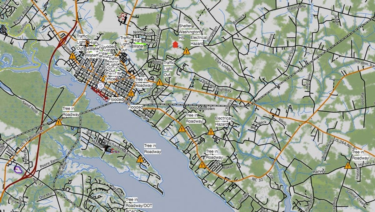 Local road closure and hazard map remains available