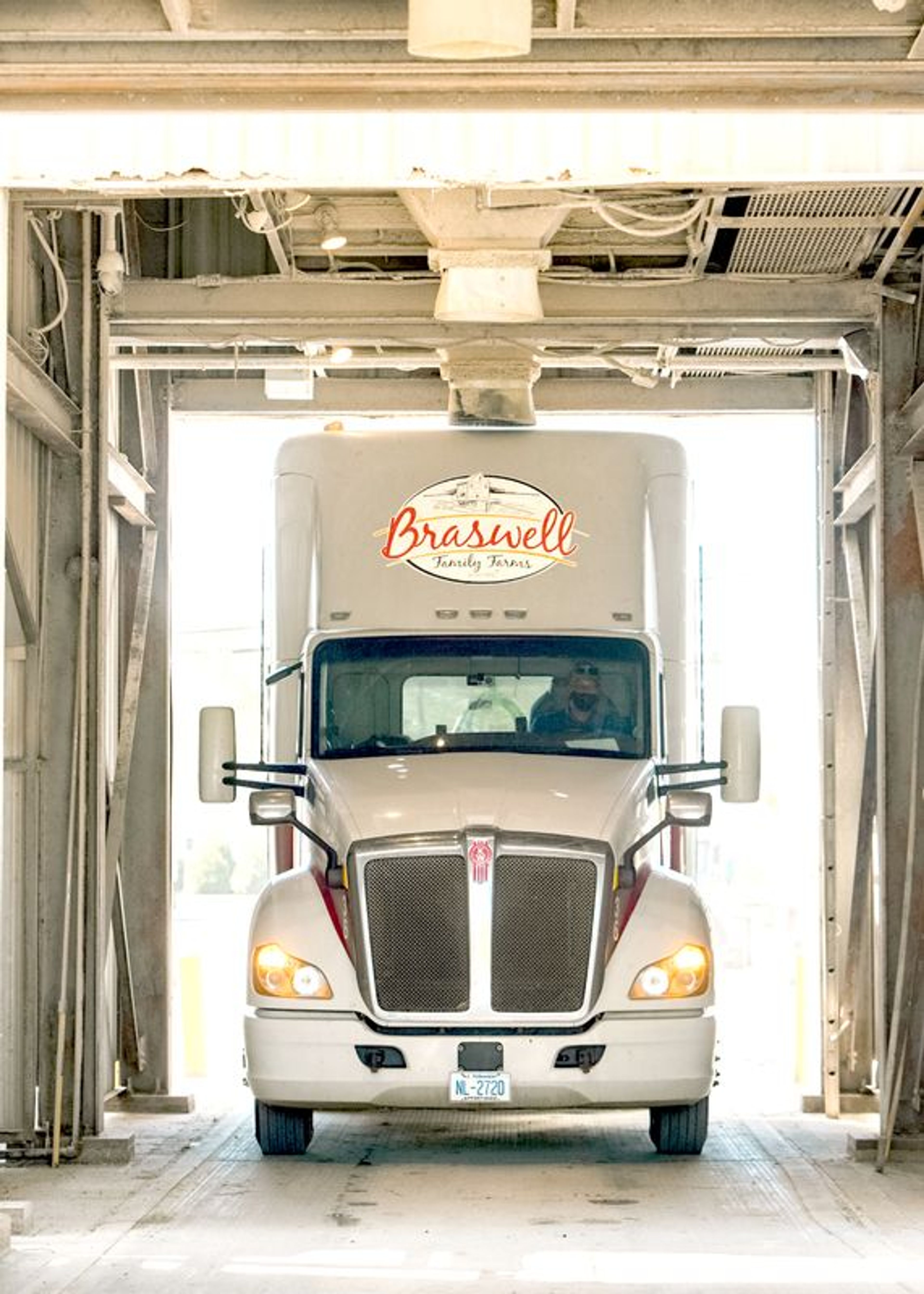 A truck rolls out of Braswell Family Farms full of eggs. Contributed photo