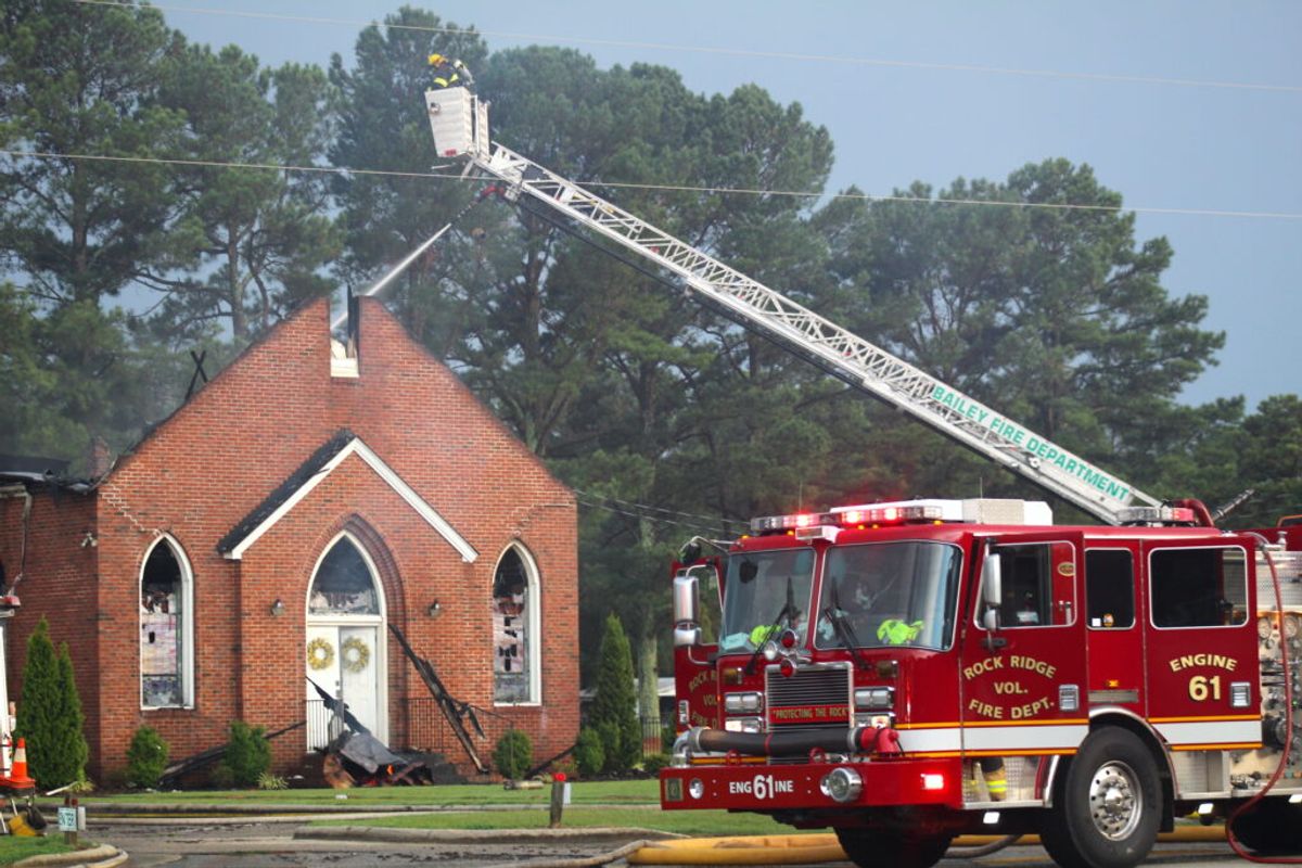 Bailey firefighters help battle church blaze
