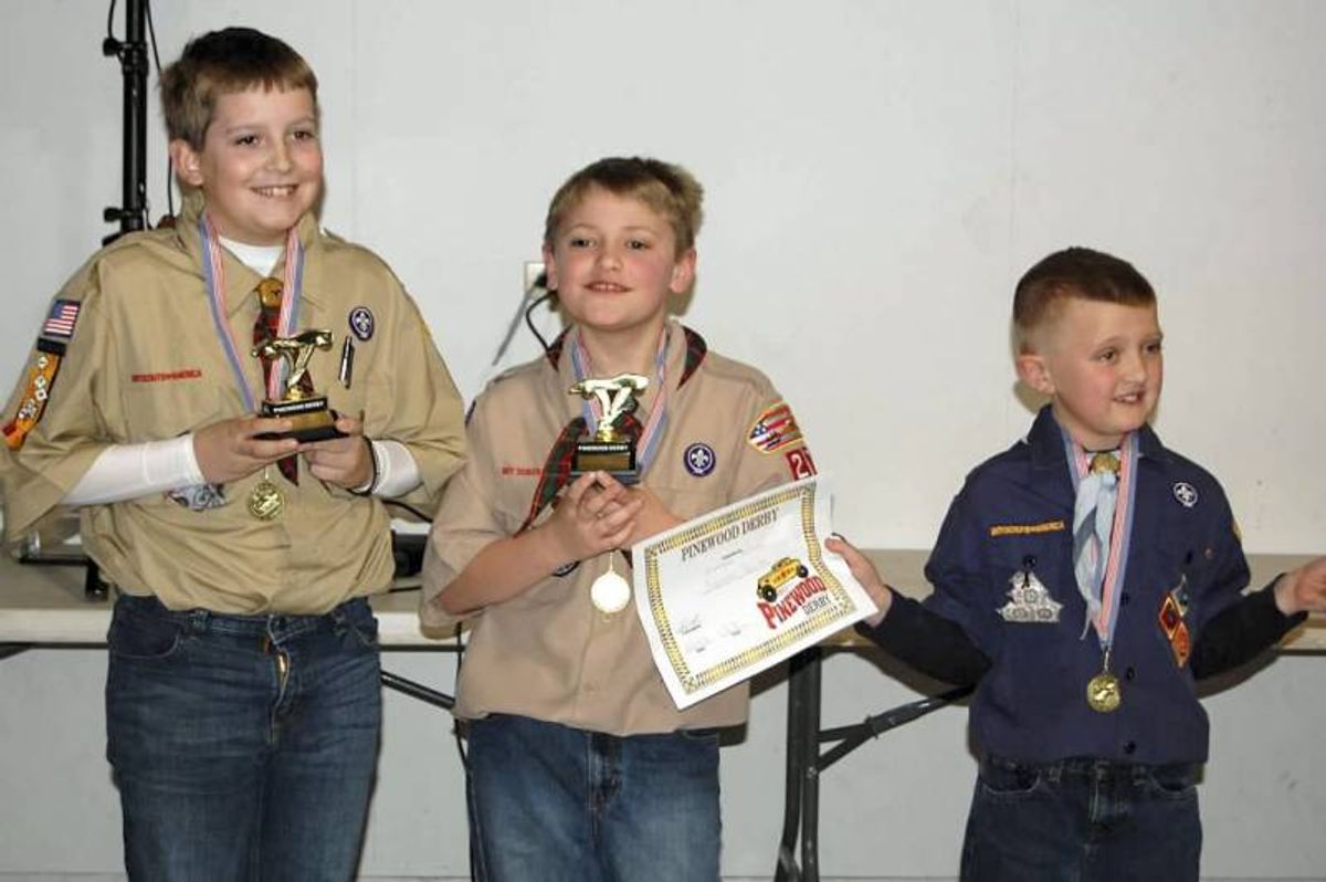 Cub Scout Racer Cub Scouts race in pinewood derby