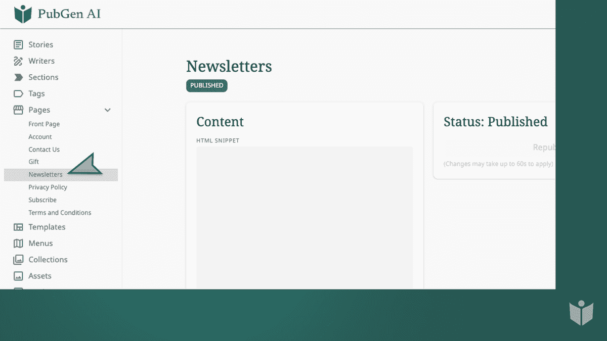 Customize your Newsletter Page
