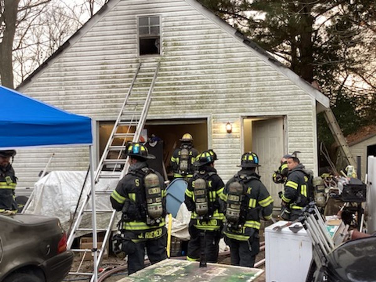 Suffolk Fire & Rescue responds to blaze in garage apartment