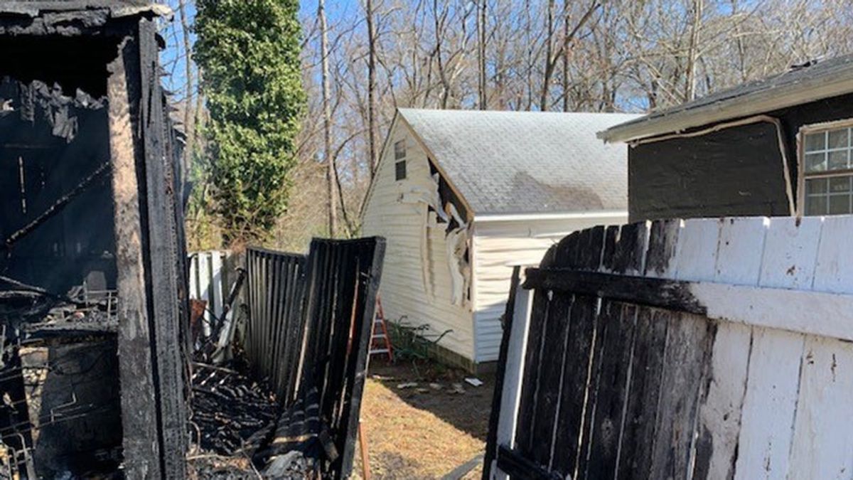 Shed Exploding From Front Shed destroyed in fire