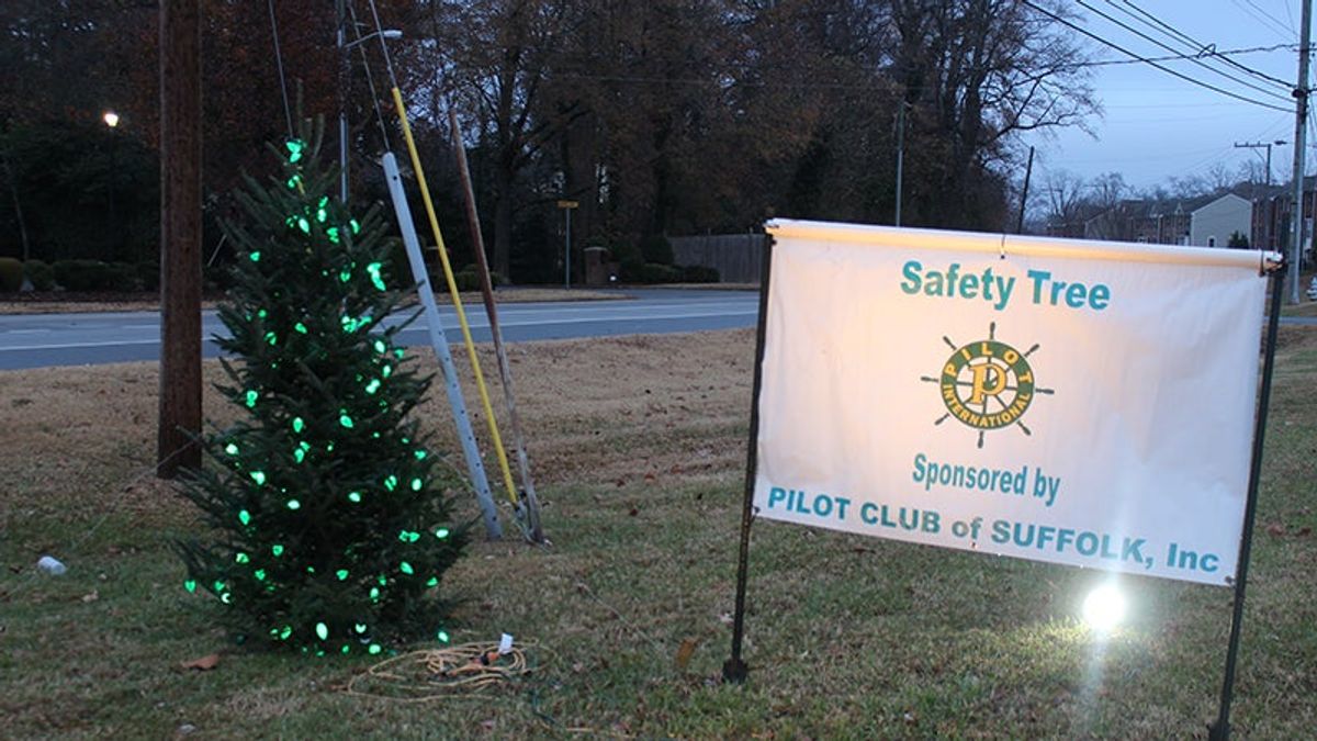 Safety Tree Post Annual Safety Tree reminds drivers to slow down, move over