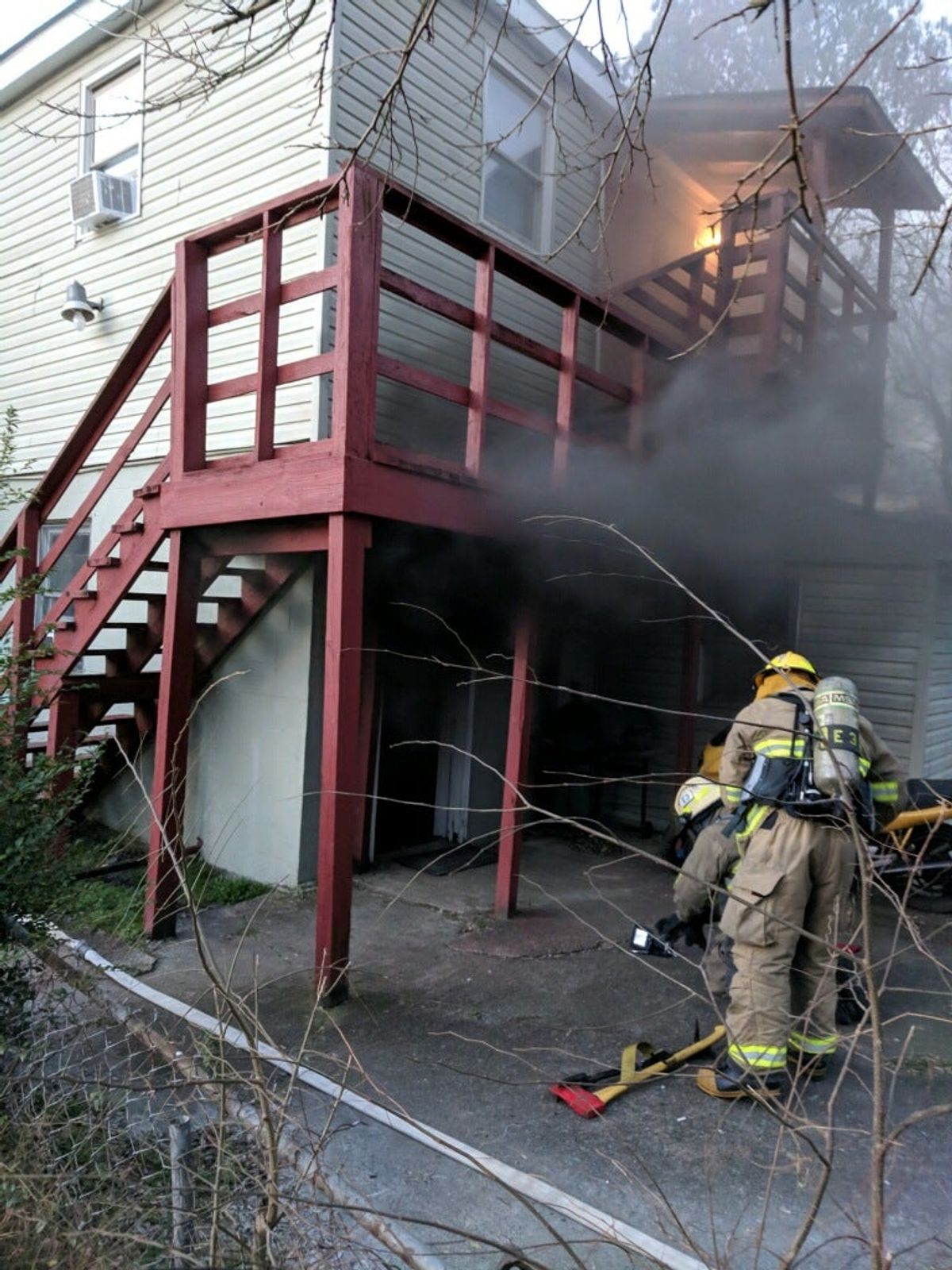 Seven adults displaced in duplex fire
