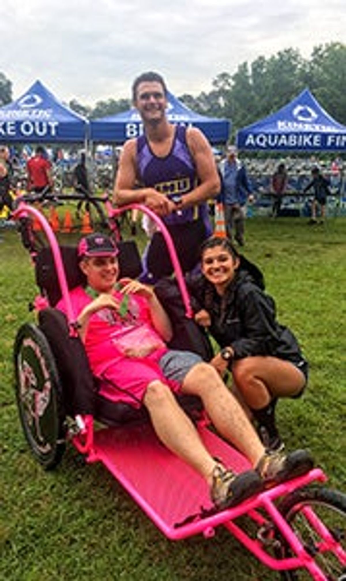 Racer with autism runs with friends