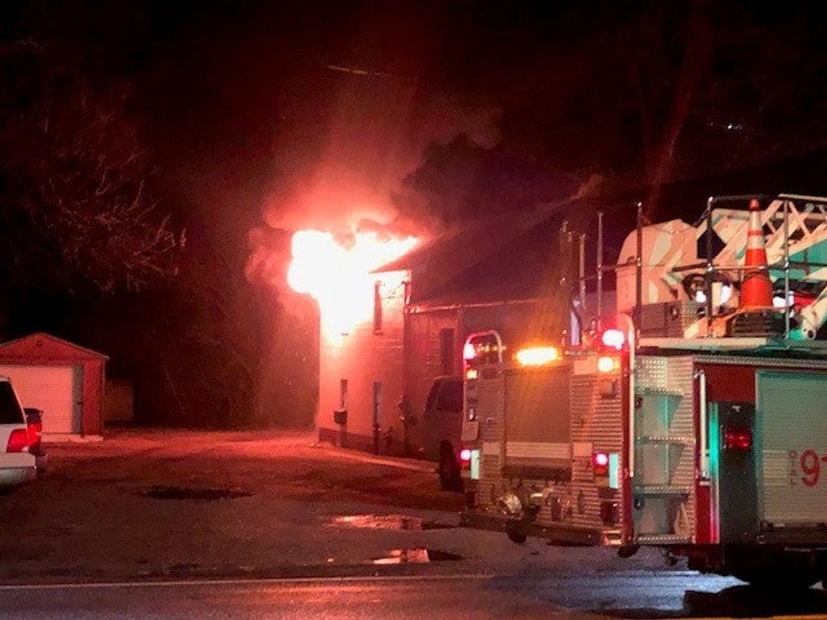 Two alarm fire damages ministry building, sends one to hospi...