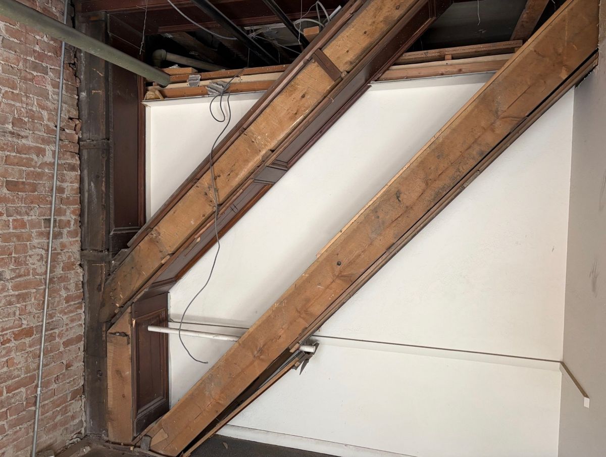 Wood from historic columns discovered in Armory Hall will be repurposed