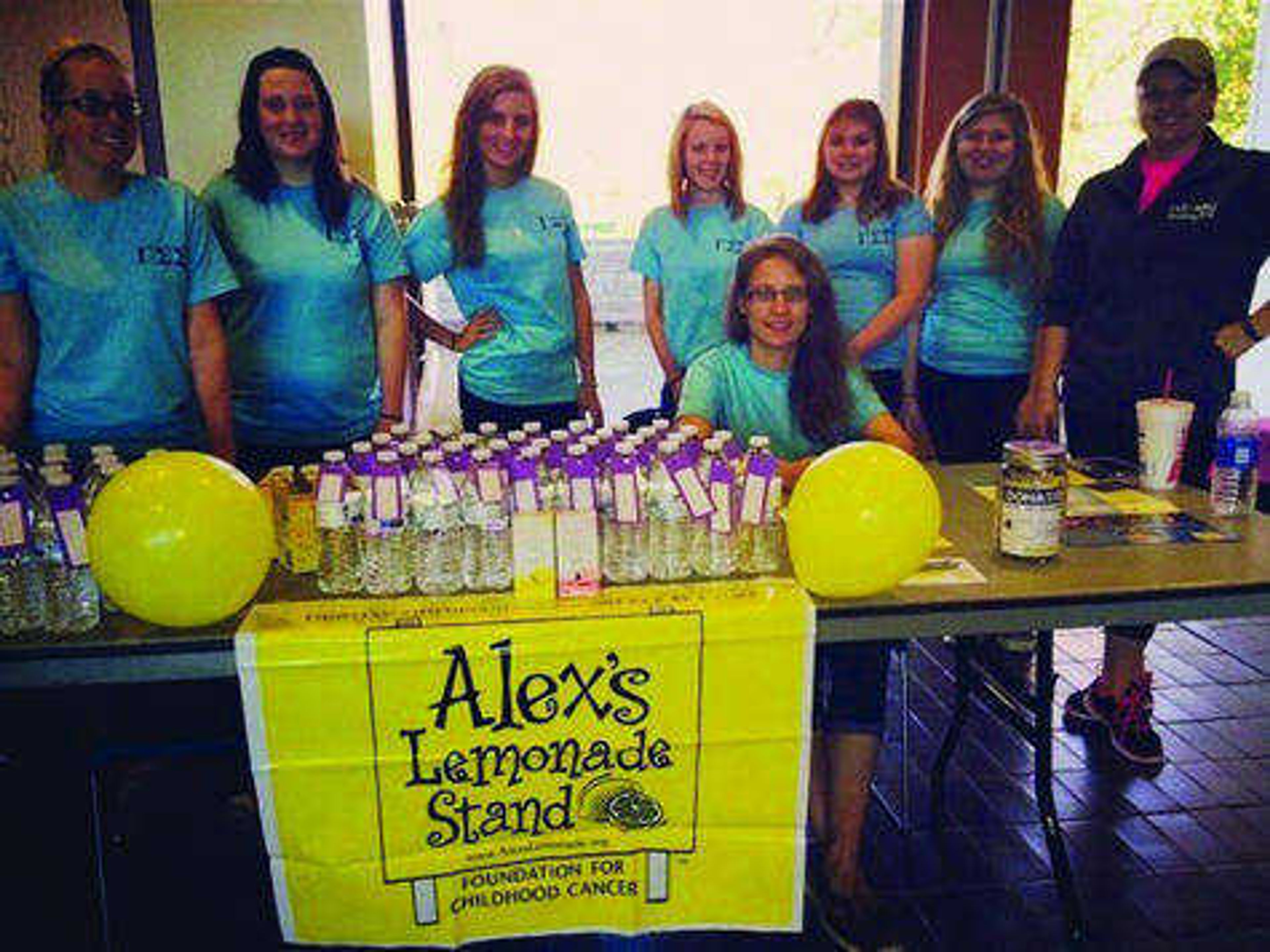 Gamma Sigma Sigma members taking part in Alex's Lemonade Stand last year.