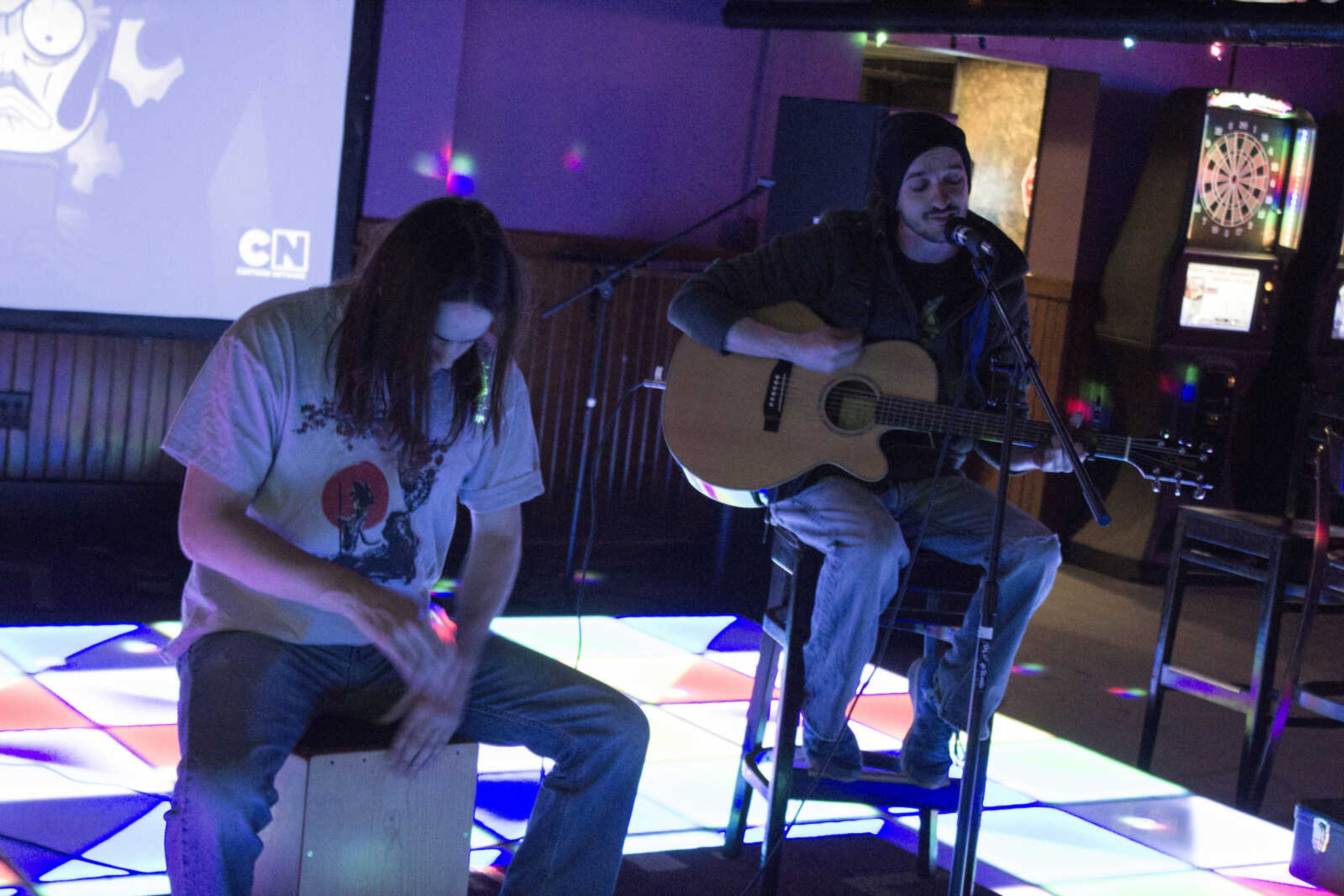 Jordan O'Kelly and Levi Westrich perform at Ragsdales' open mic and jam, Jan. 24.