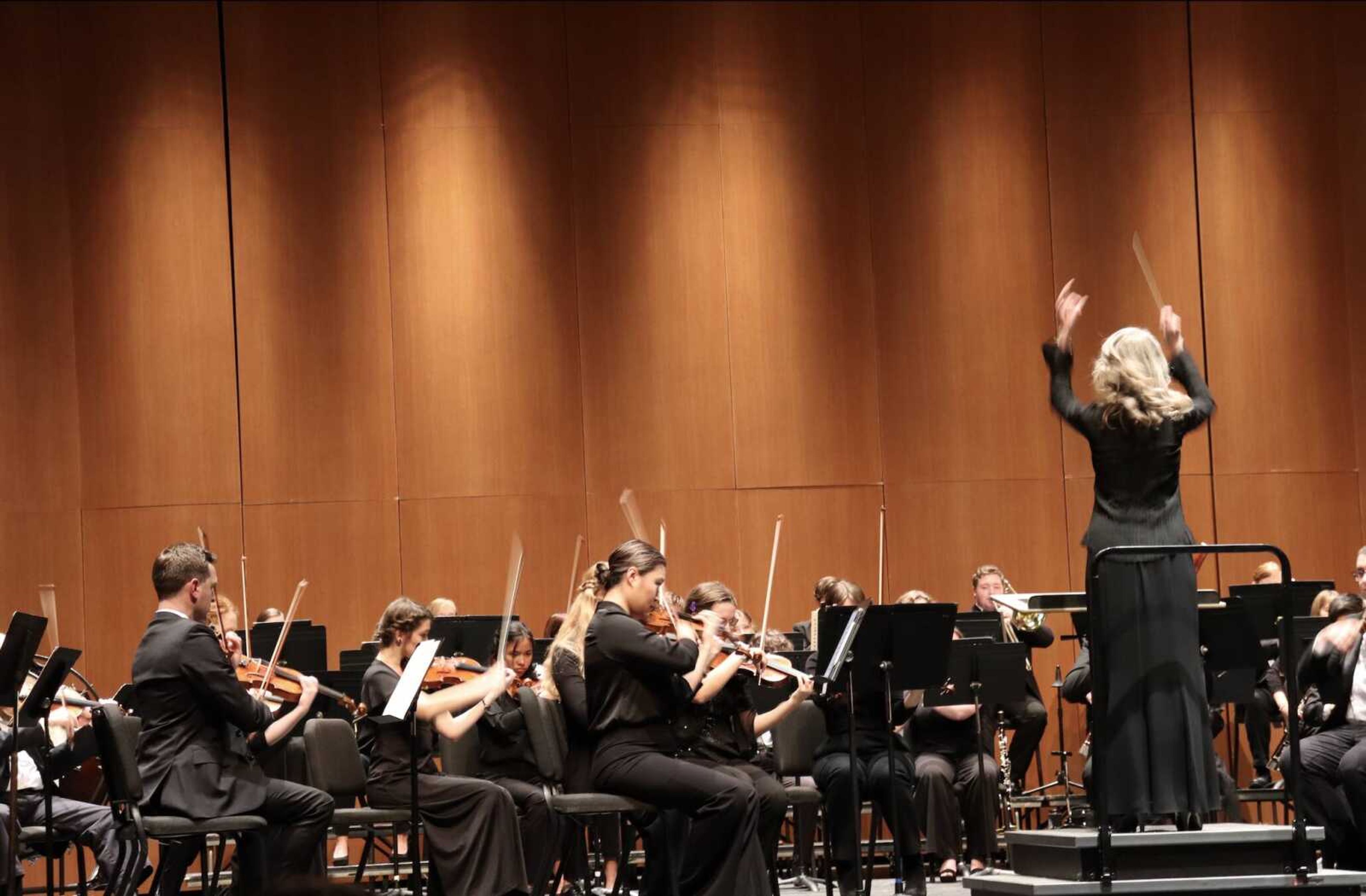 Sara Edgerton conducts the Southeast Missouri Symphony Orchestra's first performance of the year. The concert featured musical selections highlighting many different styles and cultures.