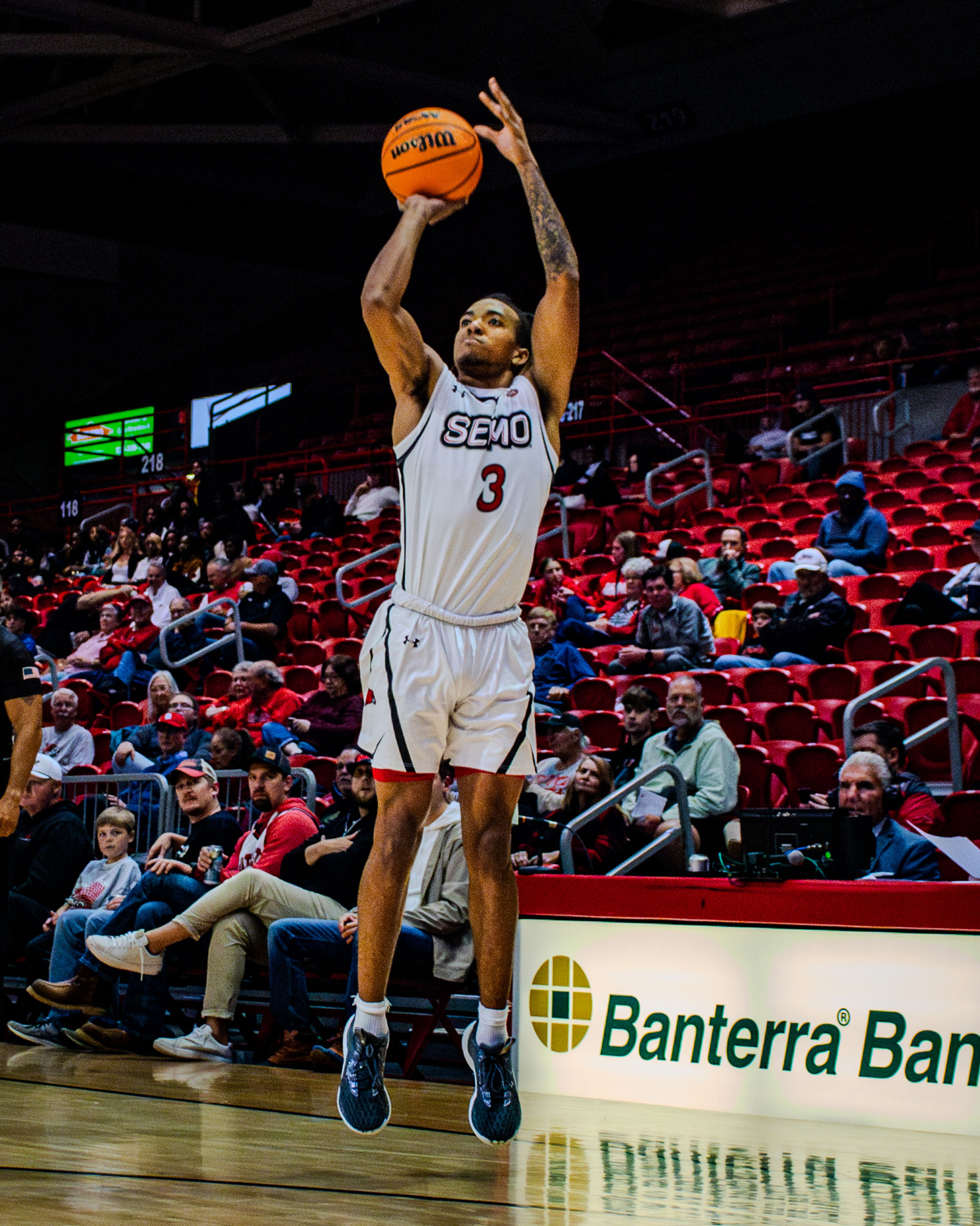 Sophomore guard Damarion Walkup takes a shot against Crowley Ridge College.