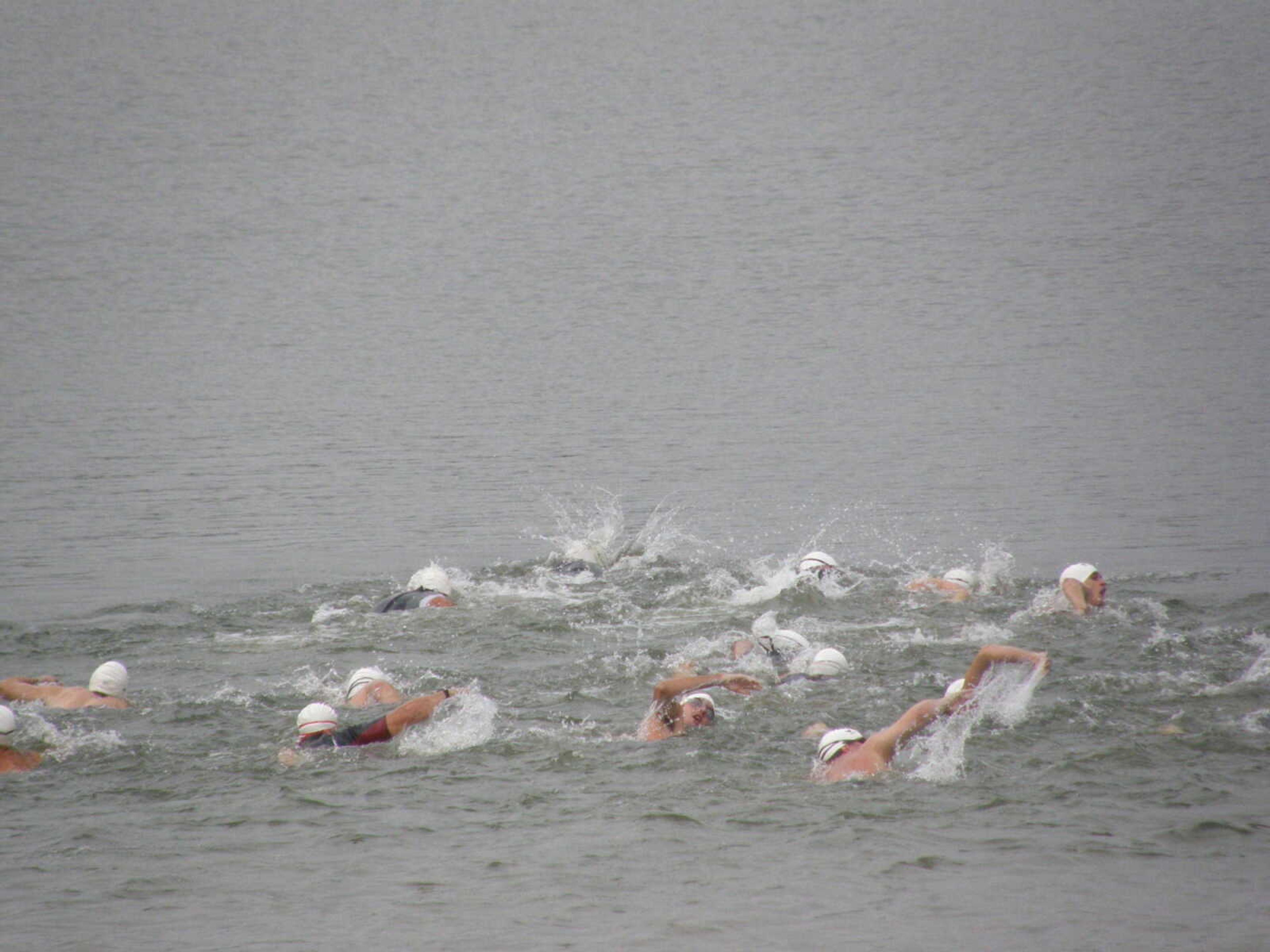 In the first stage of the Coors Light Triathlon, participants swim 700 meters.  
- Submitted photo