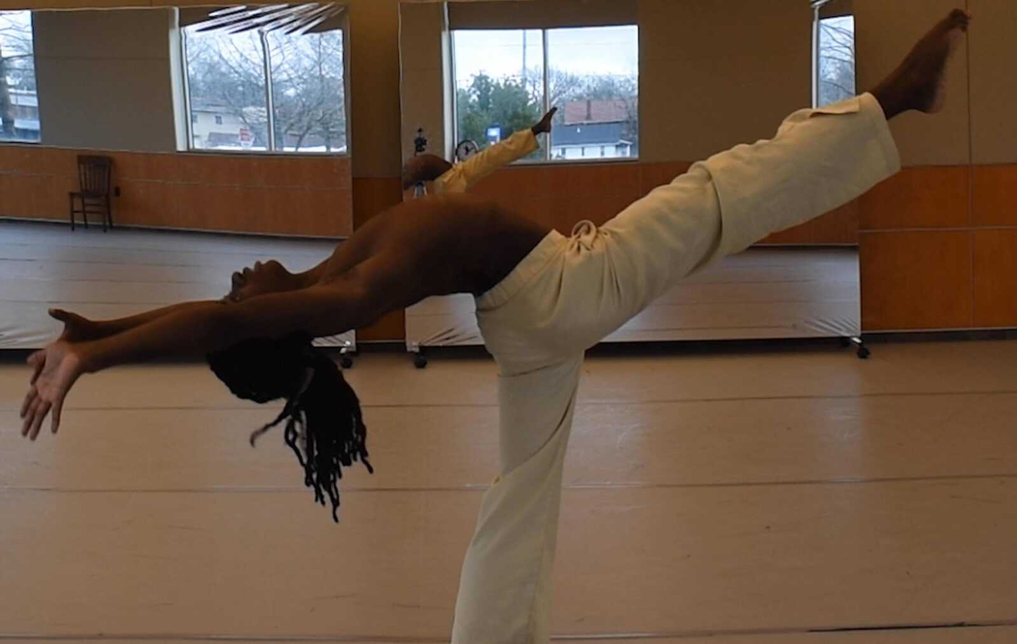 De’Vontae Graham rehearsing his routine at Southeast River Campus for the upcoming “Bridges”event.