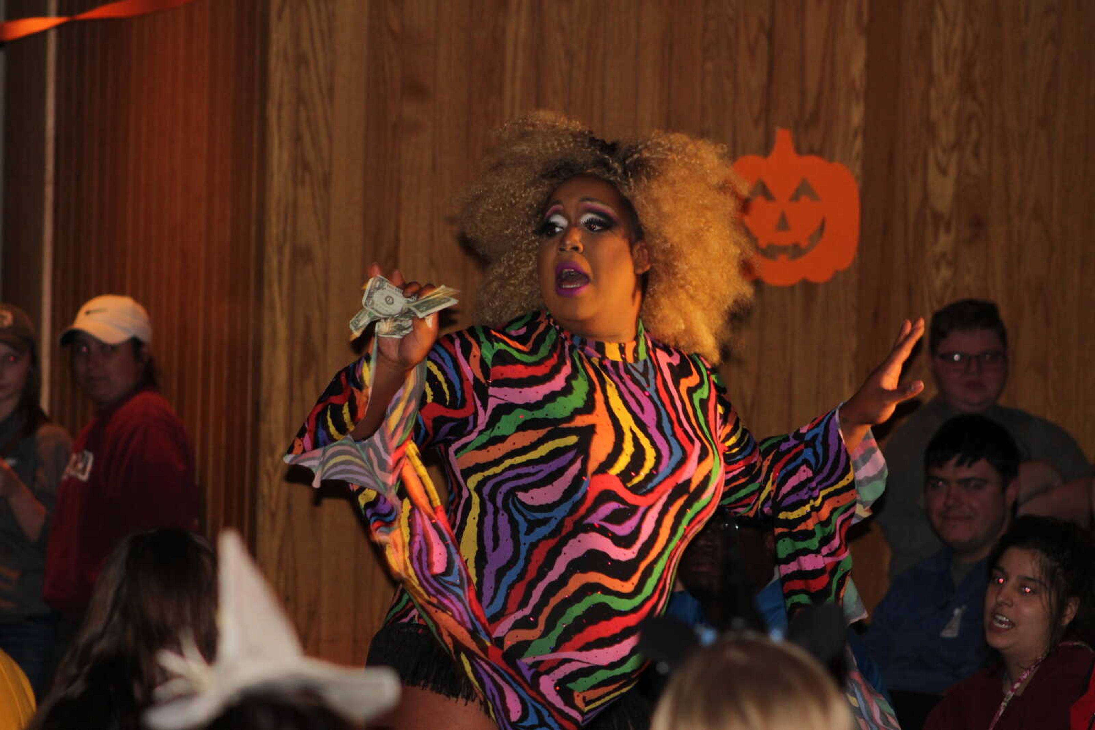 Drag Queen collecting money at Drag Show held by SEMO Pride on Oct. 18.