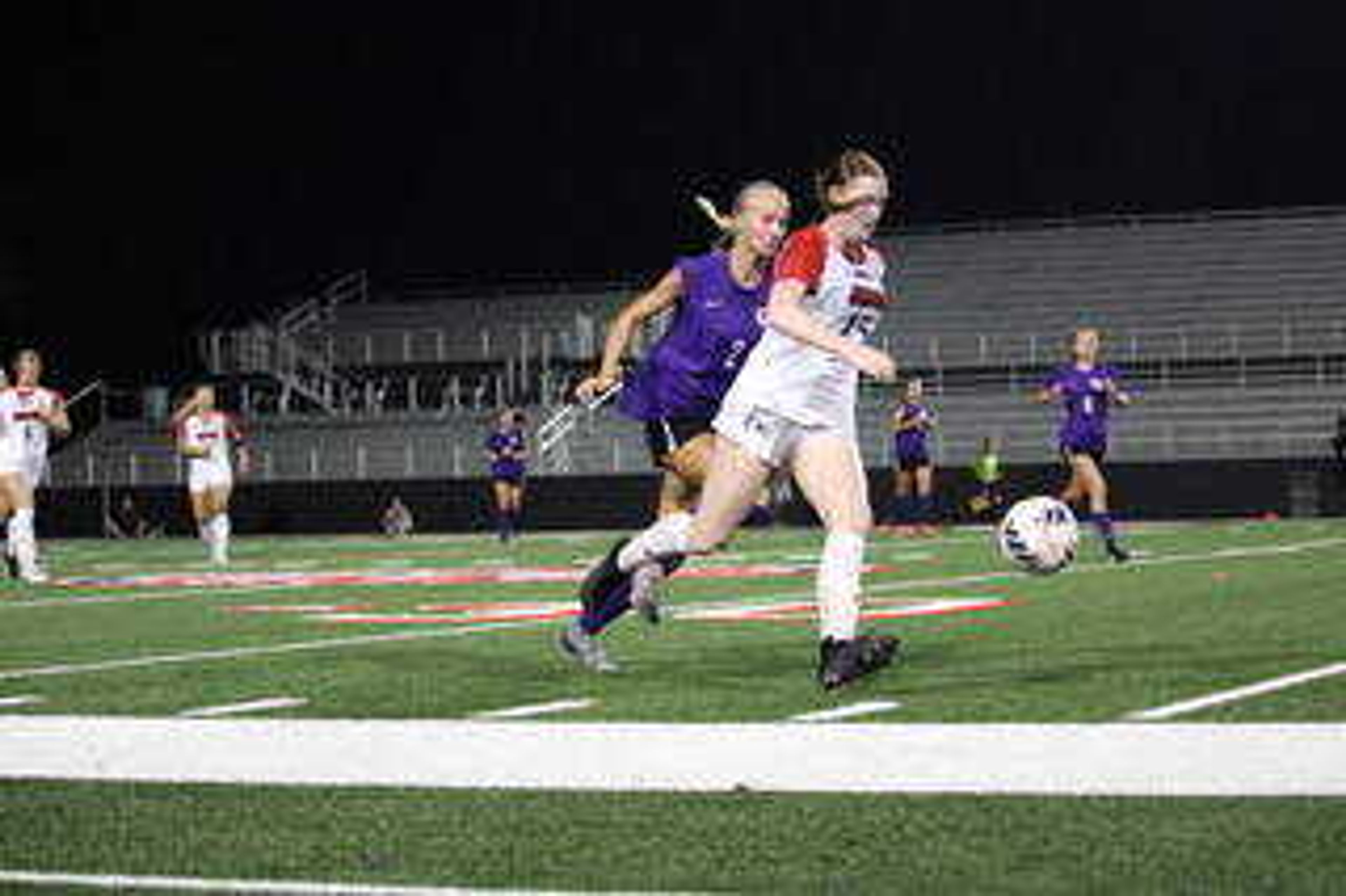 SEMO sophomore forward Melissa Kubin dribbles past a defender during SEMO's 0-0 draw against the Evansville Purple Aces on August 24 at Capaha Field.