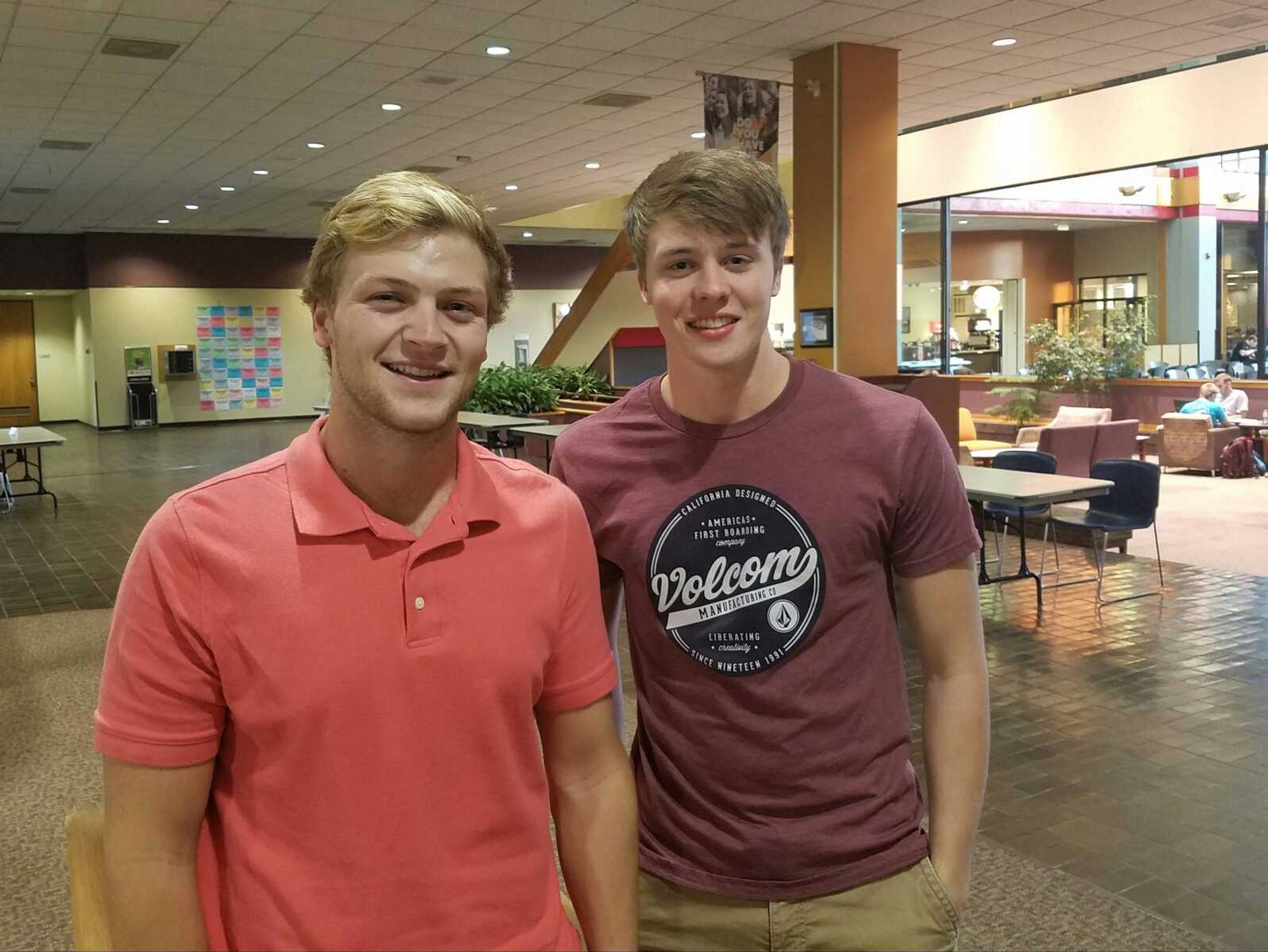SEMO Snow Ski and Snowboard Club founders Dylan Rainbolt (left) and Trevor Fauss (right).