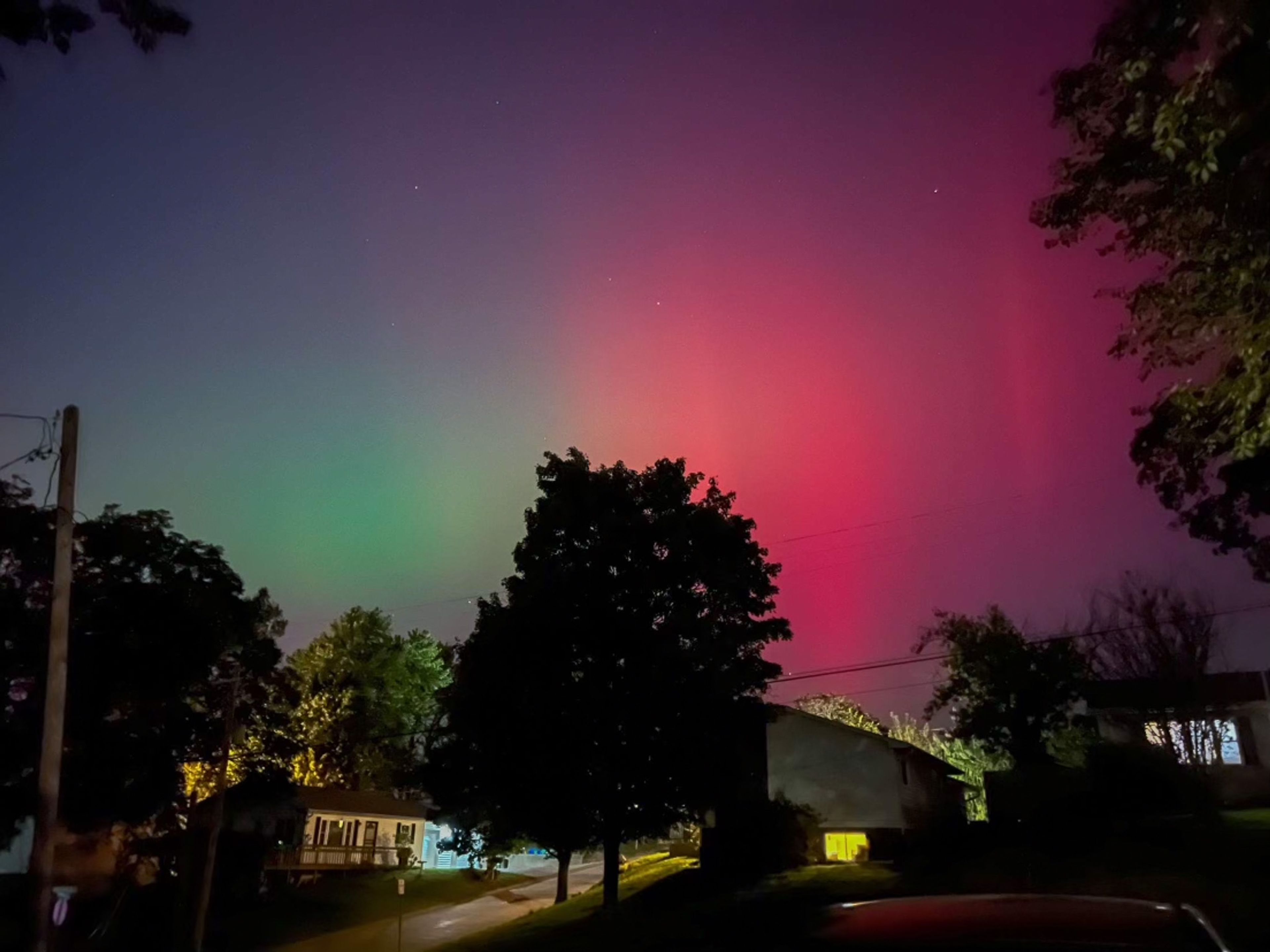 Northern Lights fill the sky in Southeast Missouri