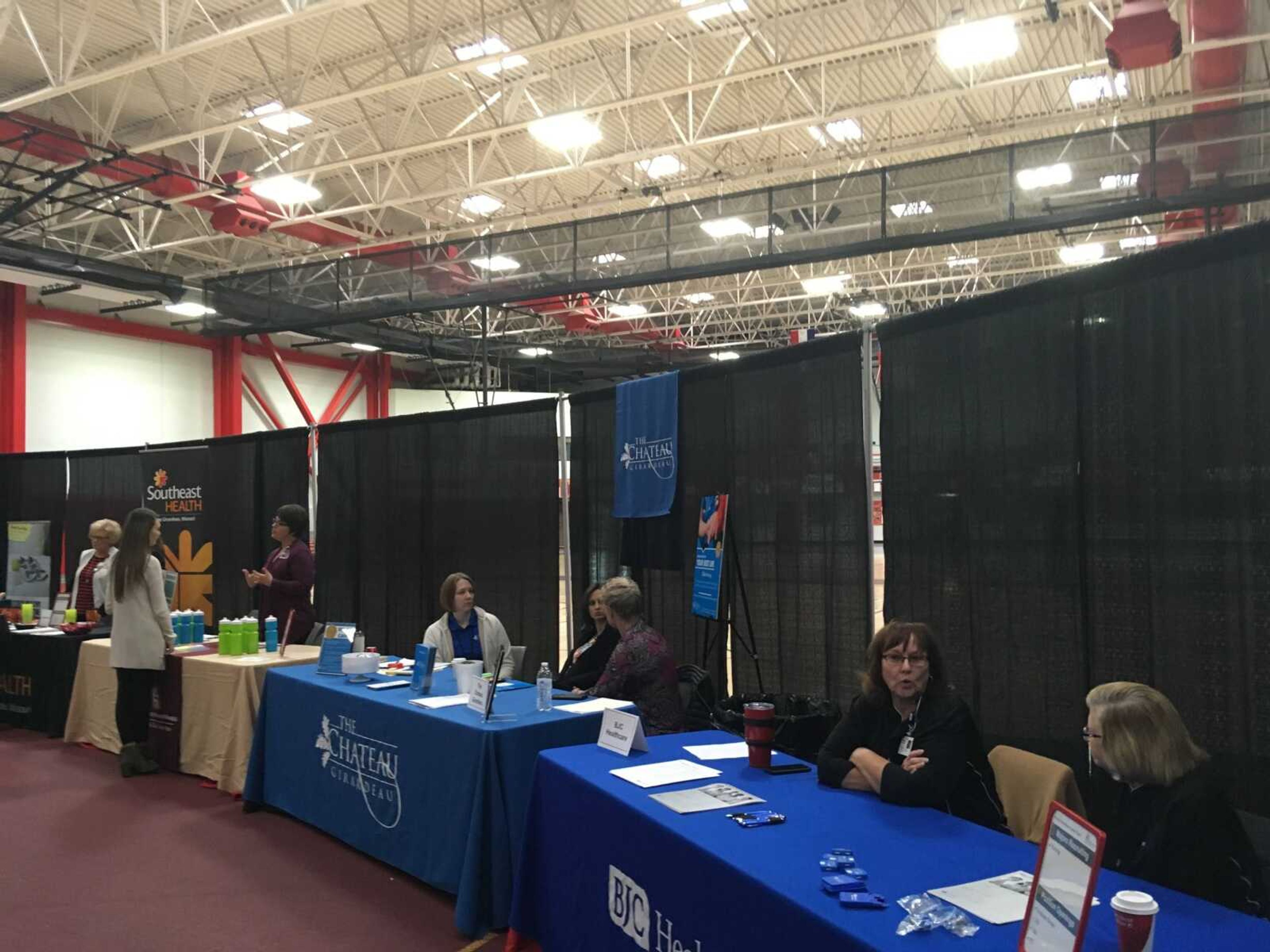 Southeast Health, The Chateau Girardeau and BJC Healthcare tables at the Healthcare Career Expo on Friday, Oct. 12.
Photos by Andrew Myles