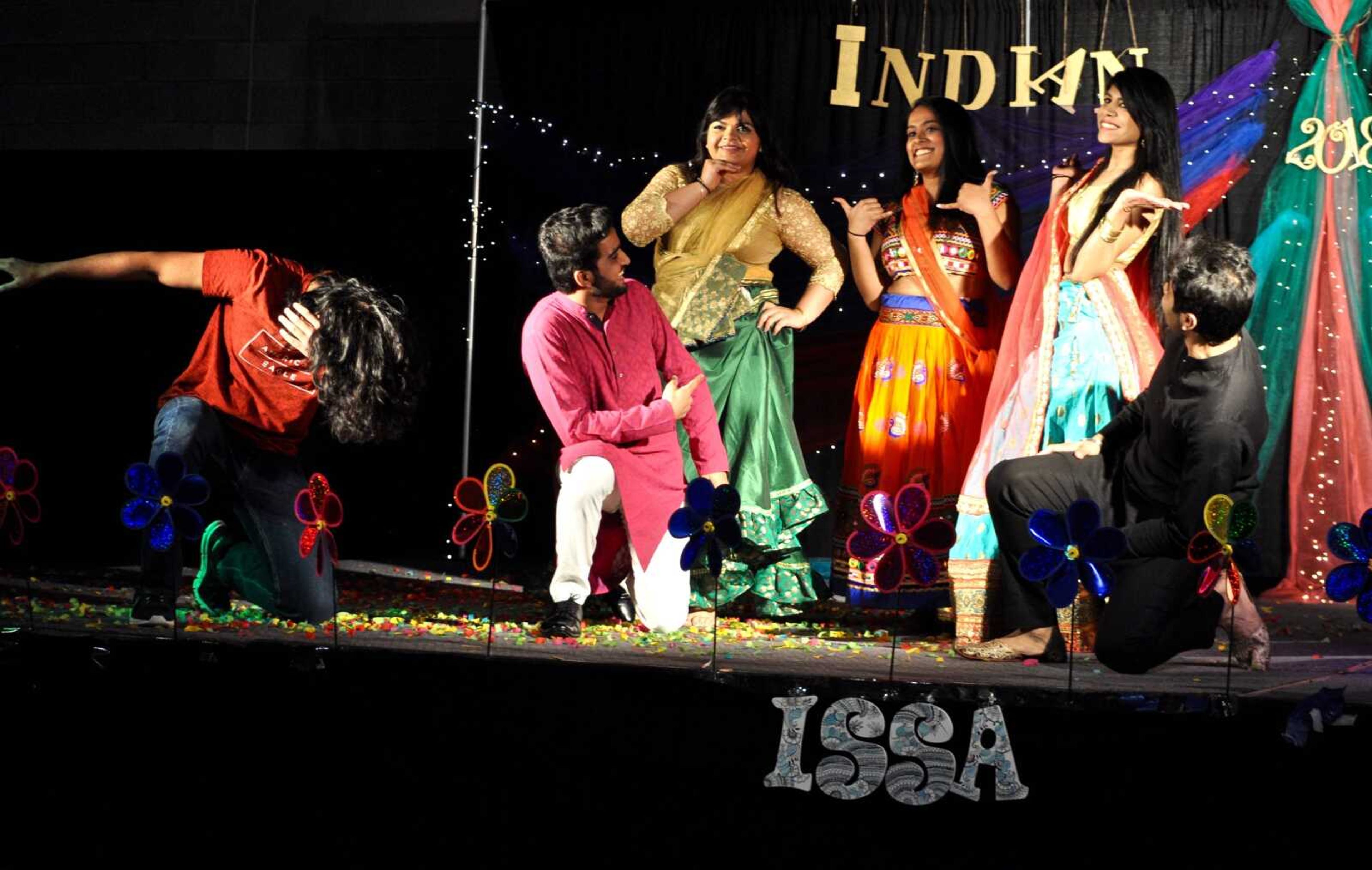 Dancers perform at ISSA's Indian Night at the student Recreation Center on March 23.