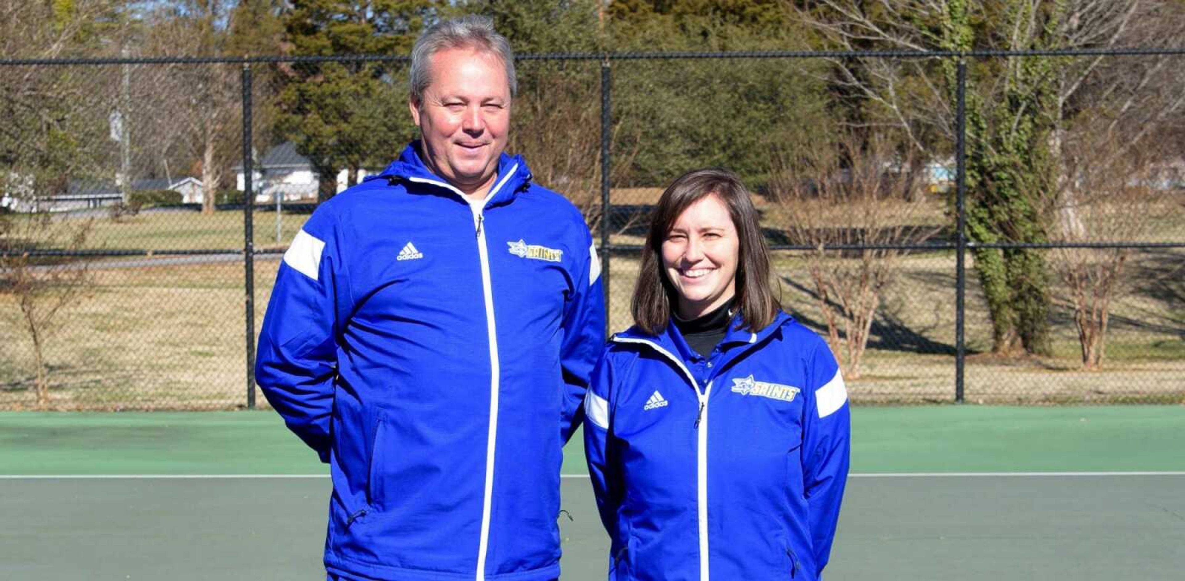 Limestone College head men's and women's tennis coach Alan Ferguson and current Southeast Missouri State women's tennis head coach Mary Beth Gunn.
