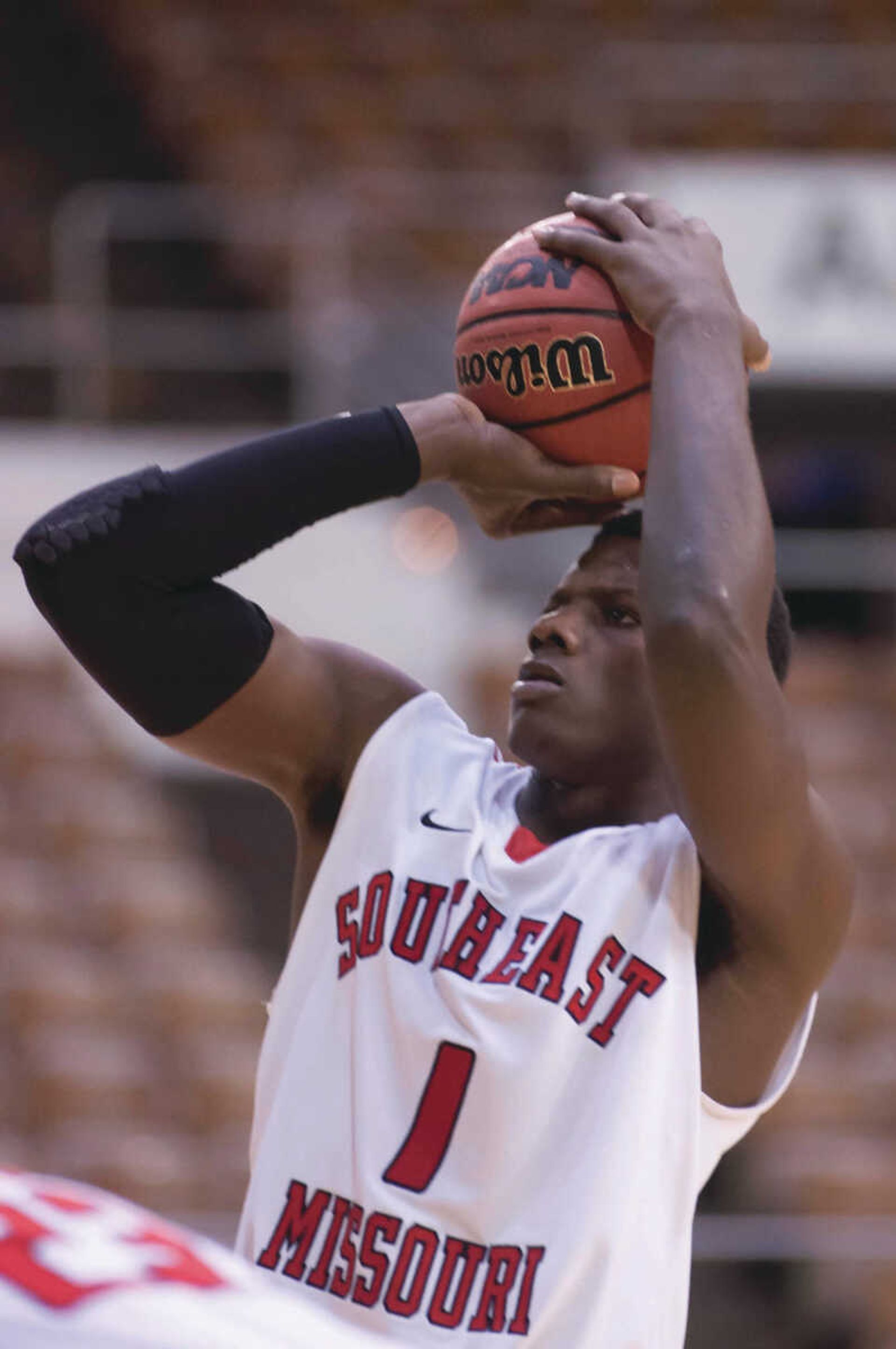 Southeast defeated Eastern Illinois 78-68 in the first round of the Ohio Valley Conference tournament on March 6 at the Nashville Municipal Auditorium.  Photo by Alyssa Brewer