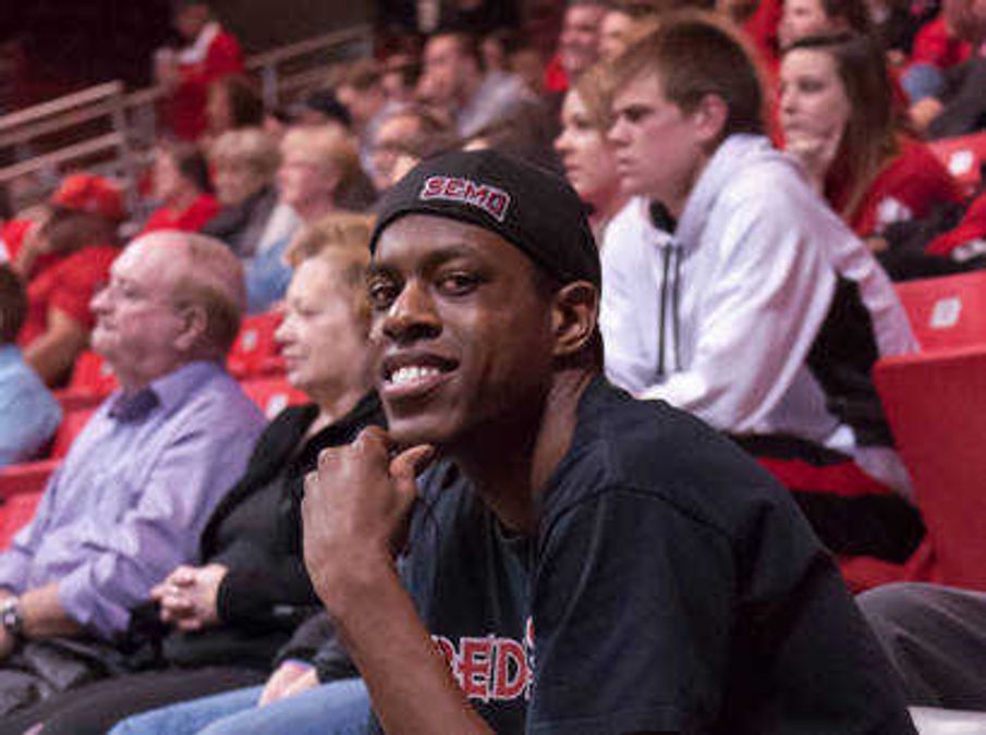 Derrick Liddell attending a Southeast men's basketball game. He usually dances during the last media timeout, which is in the last three or four minutes of the game. Photo by Alyssa Brewer
